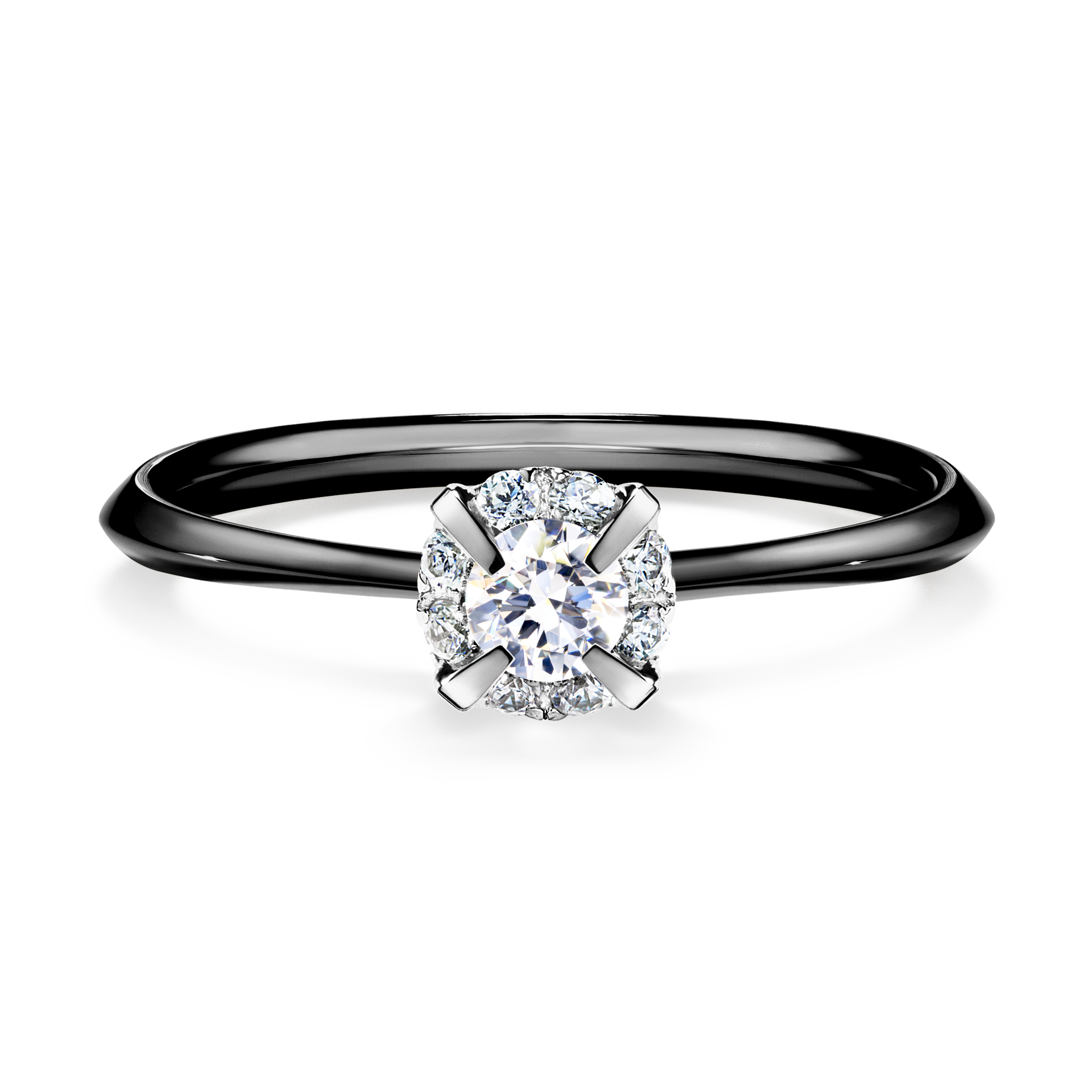 Pierścionek zaręczynowy My Beauty z czarnego złota z szafirem białym 0,14CT