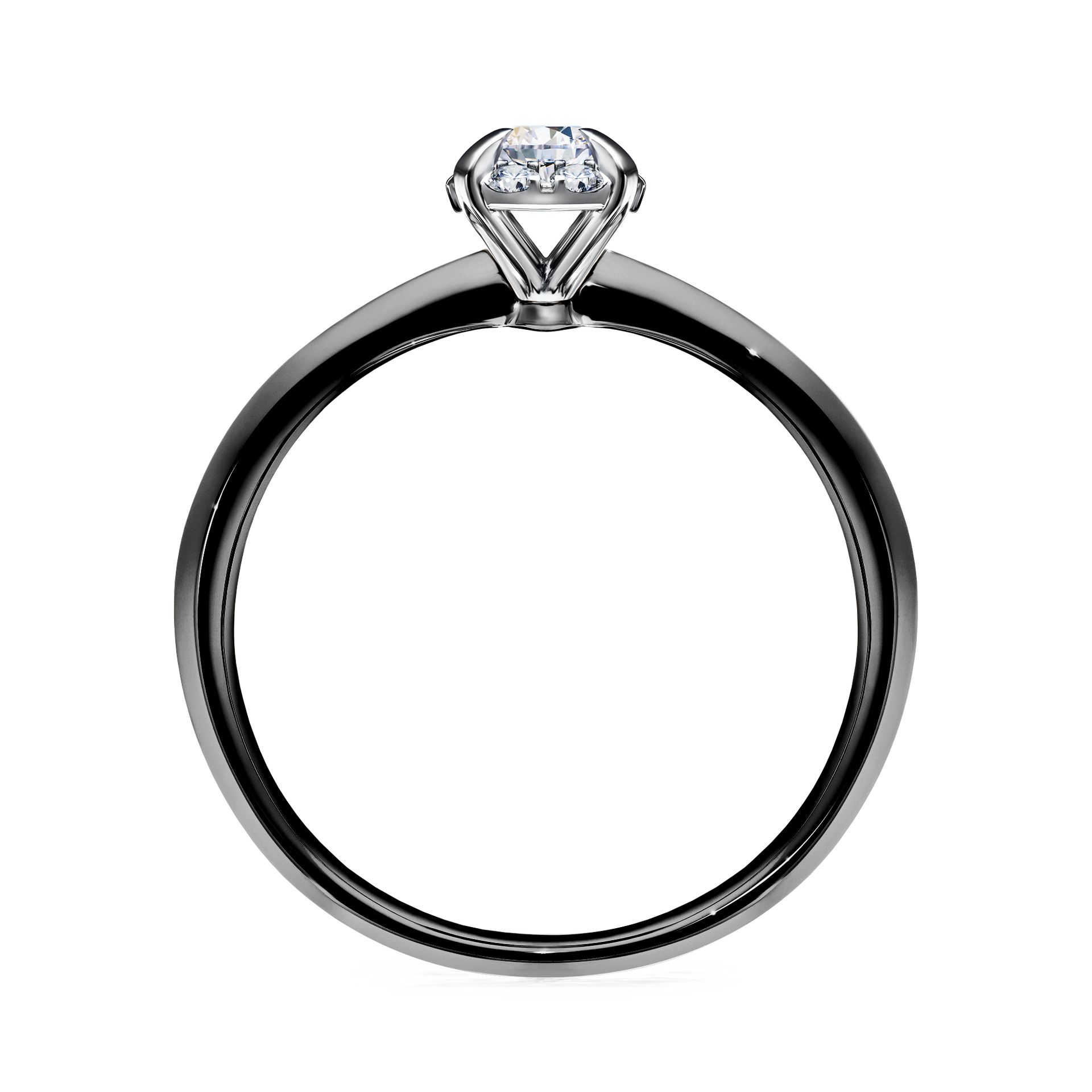 Pierścionek zaręczynowy My Beauty z czarnego złota z szafirem białym 0,14CT