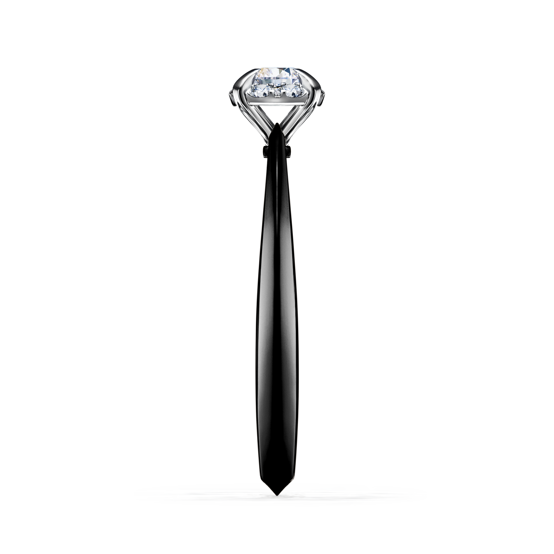 Pierścionek zaręczynowy My Beauty z czarnego złota z szafirem białym 0,14CT