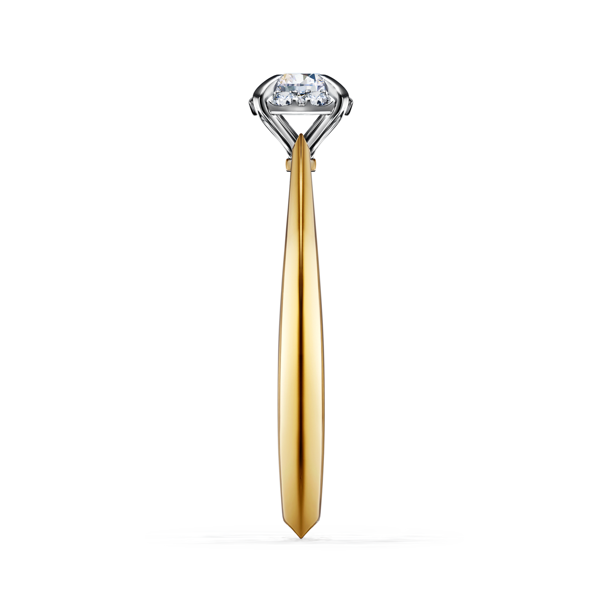 Pierścionek zaręczynowy My Beauty z żółtego złota z szafirem białym 0,14CT
