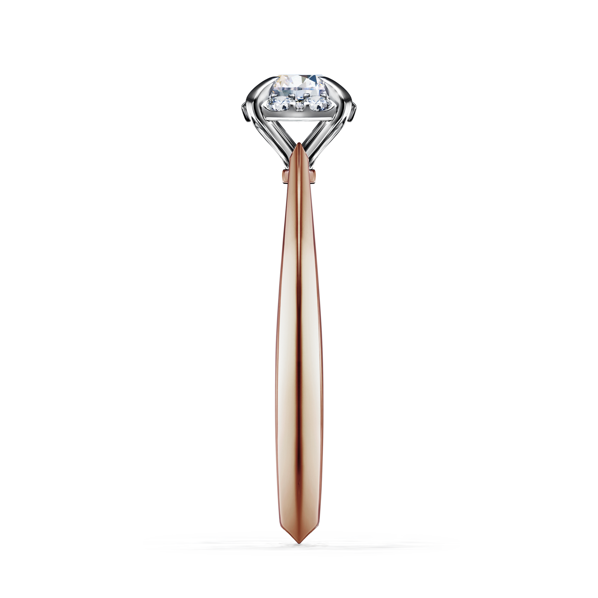 Pierścionek zaręczynowy My Beauty z różowego złota z szafirem białym 0,33CT