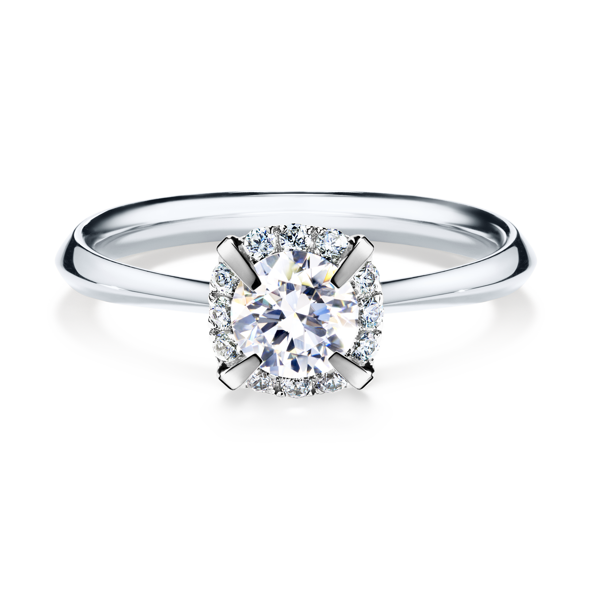 Pierścionek zaręczynowy My Beauty z białego złota z szafirem białym 0,62CT