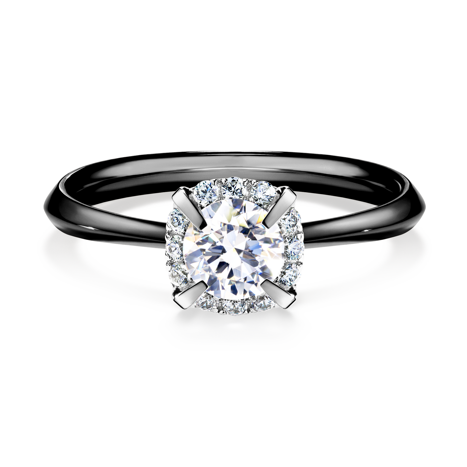Pierścionek zaręczynowy My Beauty z czarnego złota z szafirem białym 0,62CT
