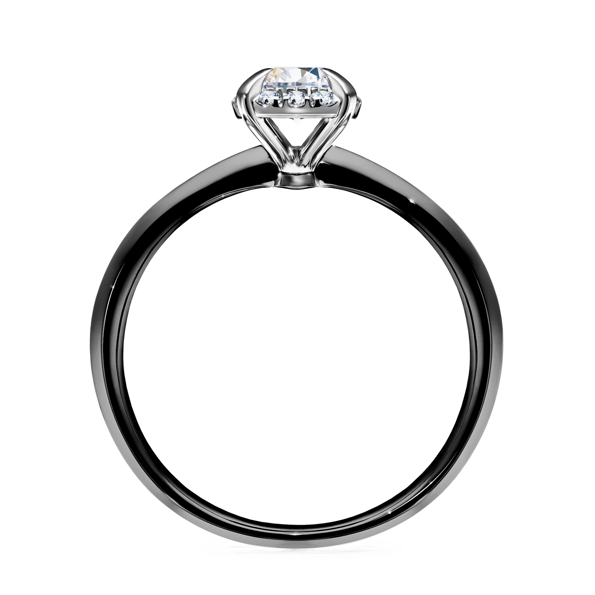 Pierścionek zaręczynowy My Beauty z czarnego złota z szafirem białym 0,62CT