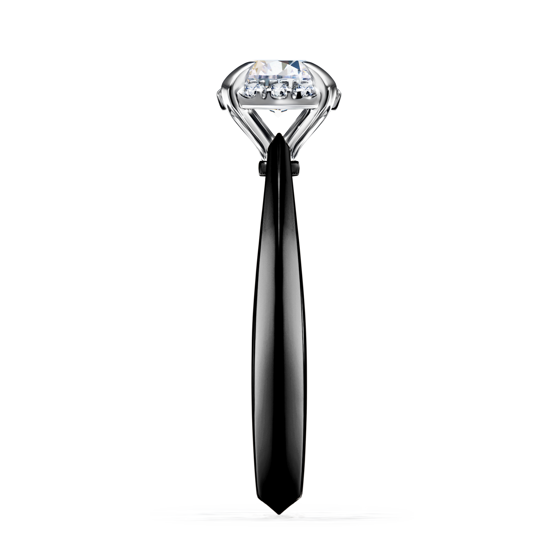 Pierścionek zaręczynowy My Beauty z czarnego złota z szafirem białym 0,62CT
