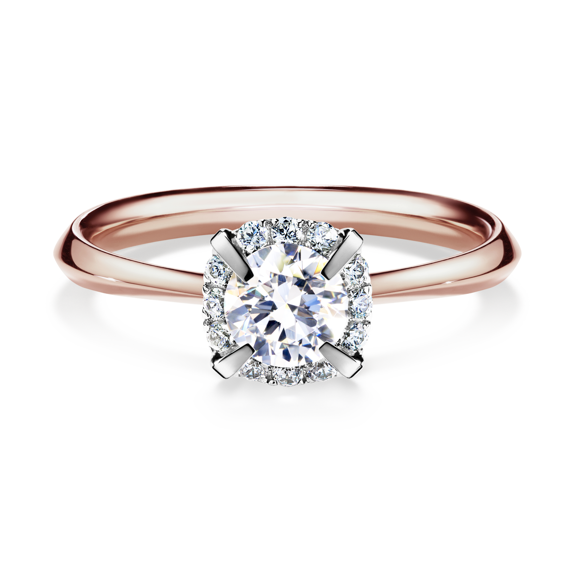 Pierścionek zaręczynowy My Beauty z różowego złota z szafirem białym 0,62CT
