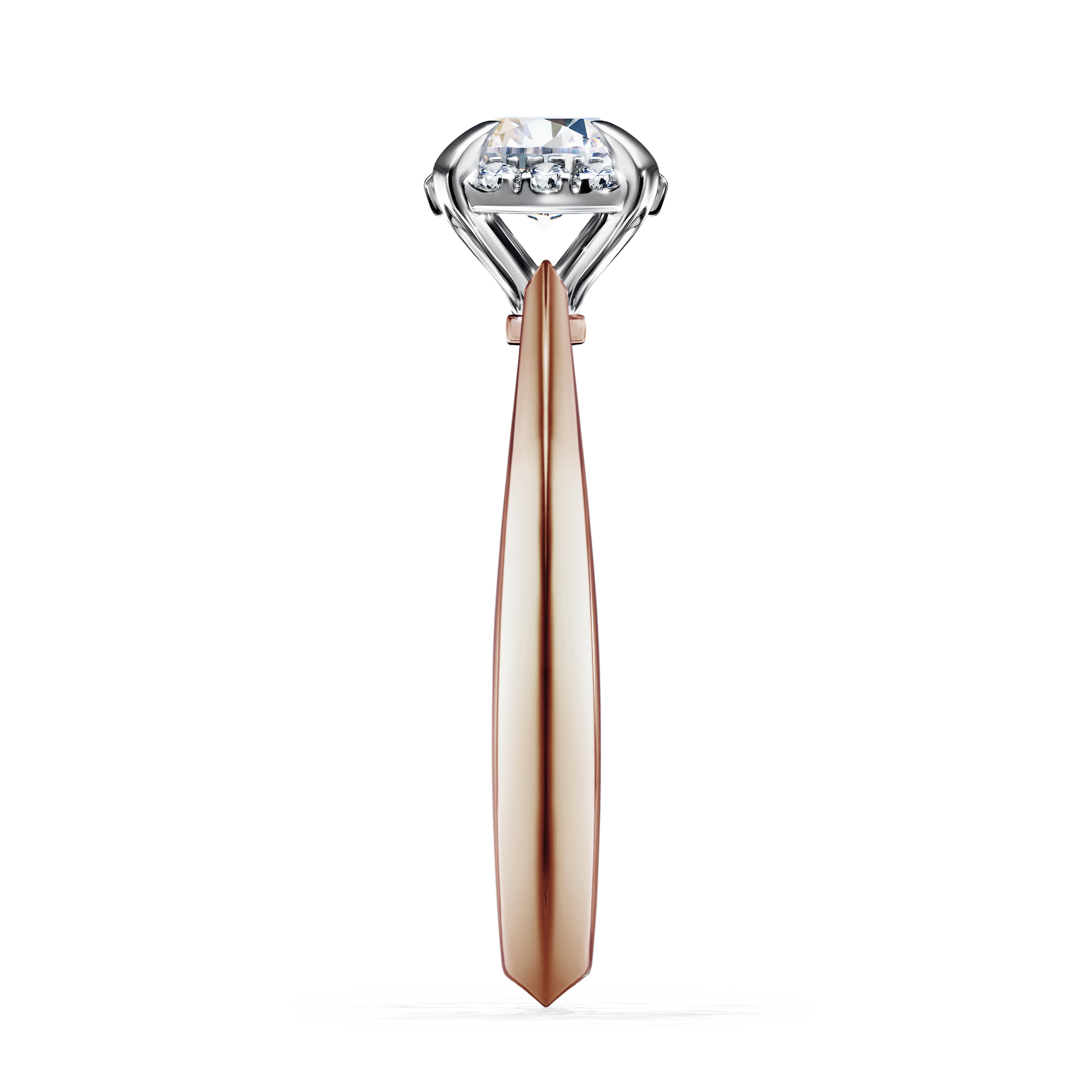 Pierścionek zaręczynowy My Beauty z różowego złota z szafirem białym 0,62CT