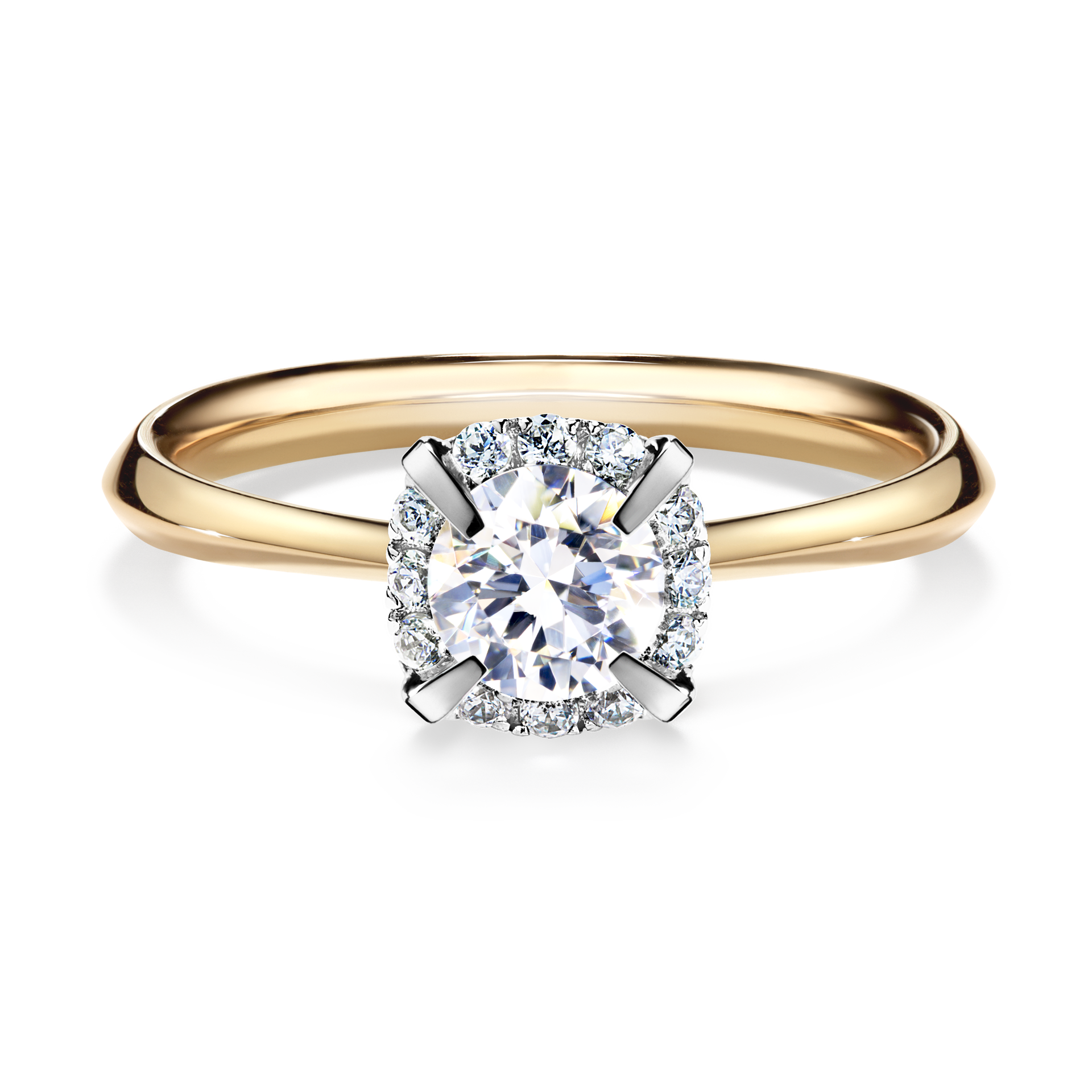 Pierścionek zaręczynowy My Beauty z żółtego złota z szafirem białym 0,62CT