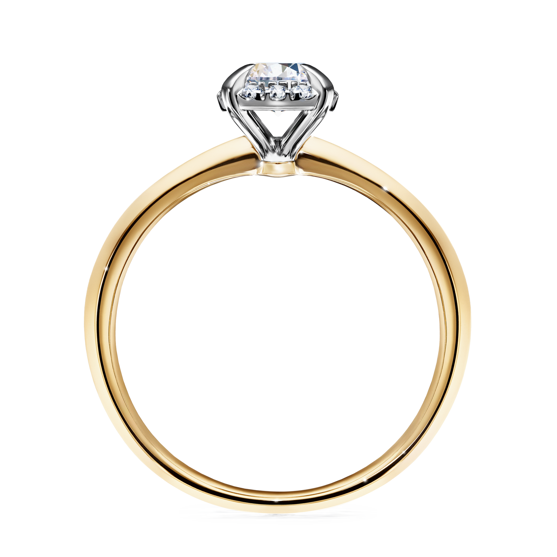 Pierścionek zaręczynowy My Beauty z żółtego złota z szafirem białym 0,62CT