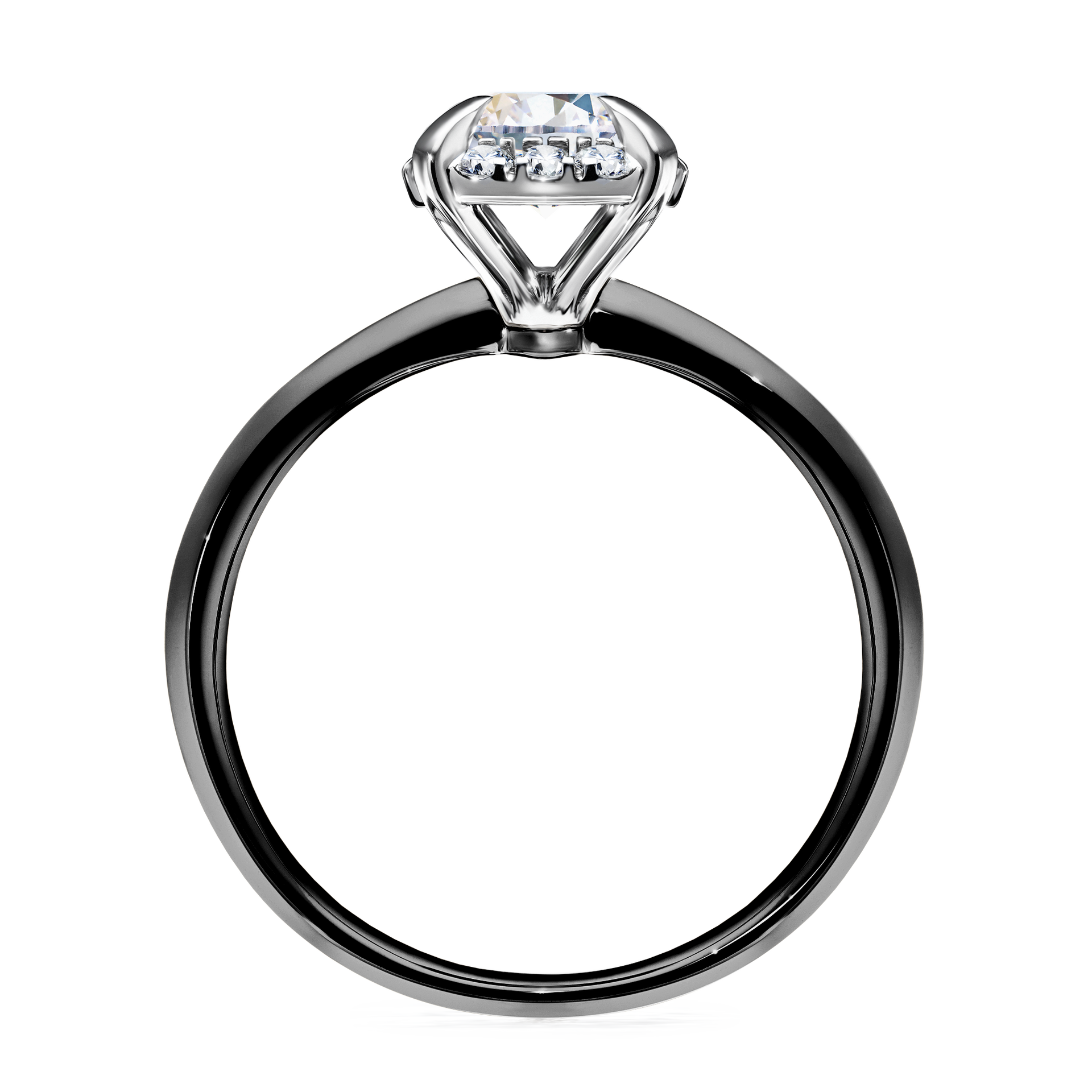 Pierścionek zaręczynowy My Beauty z czarnego złota z szafirem białym 0,98CT