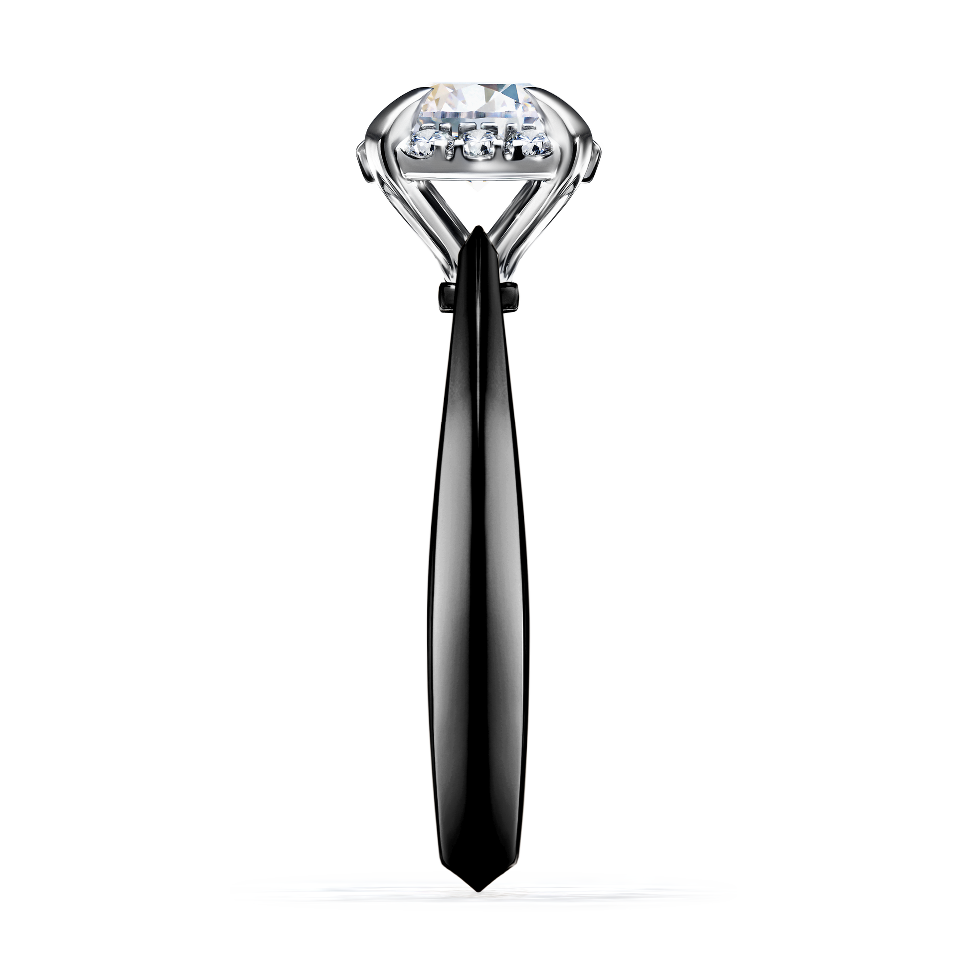 Pierścionek zaręczynowy My Beauty z czarnego złota z szafirem białym 0,98CT