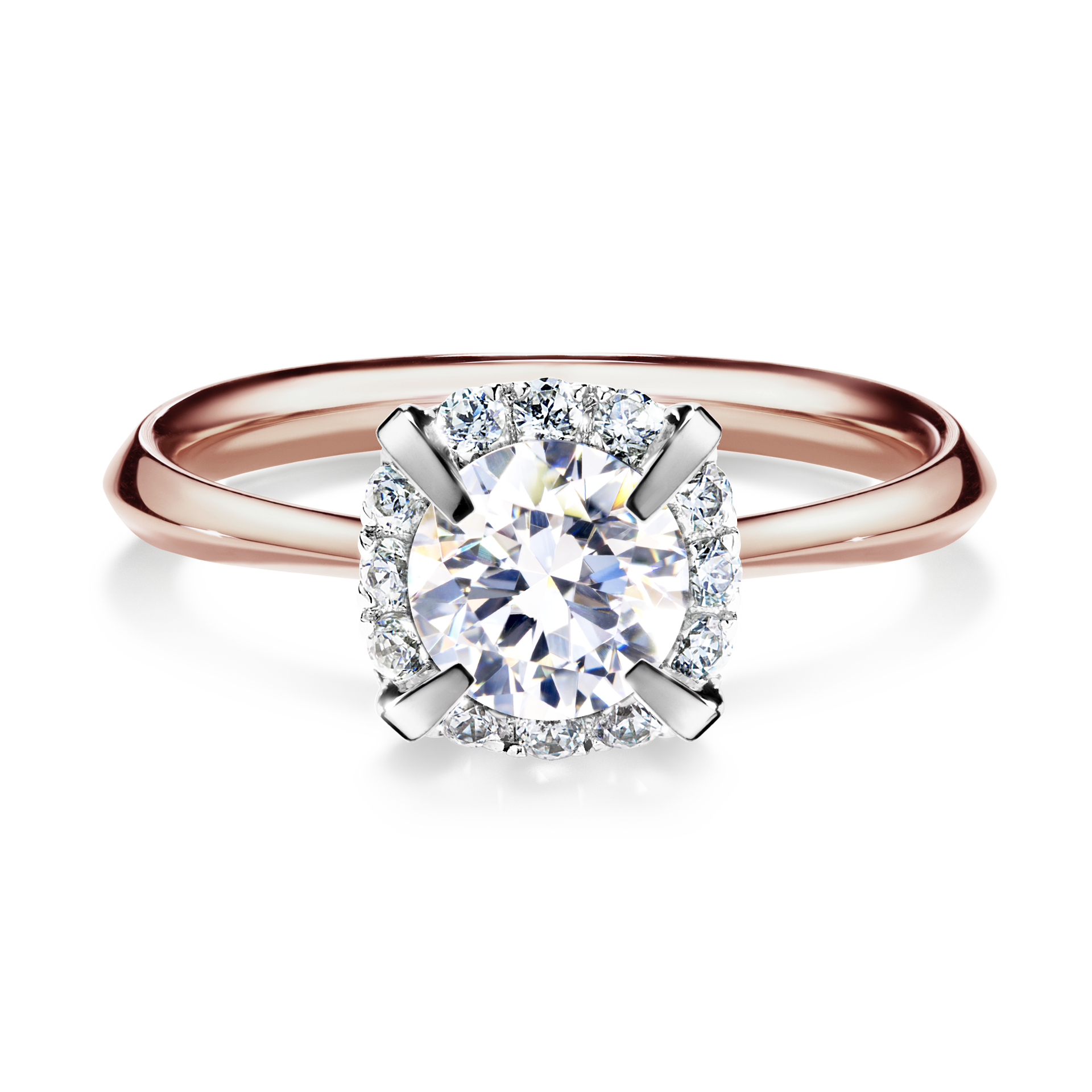 Pierścionek zaręczynowy My Beauty z różowego złota z szafirem białym 0,98CT