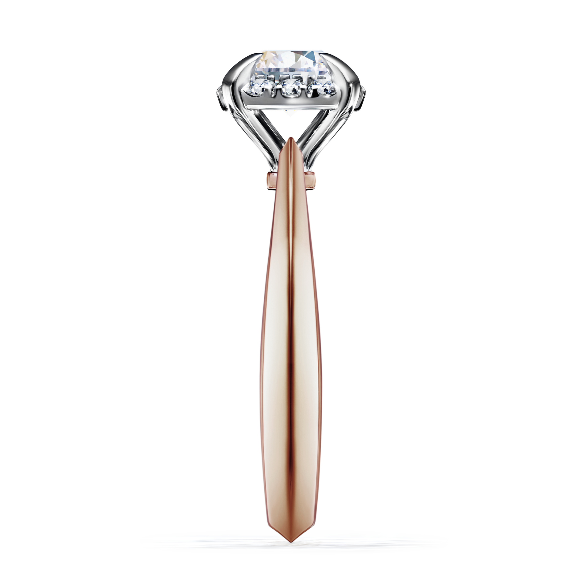 Pierścionek zaręczynowy My Beauty z różowego złota z szafirem białym 0,98CT