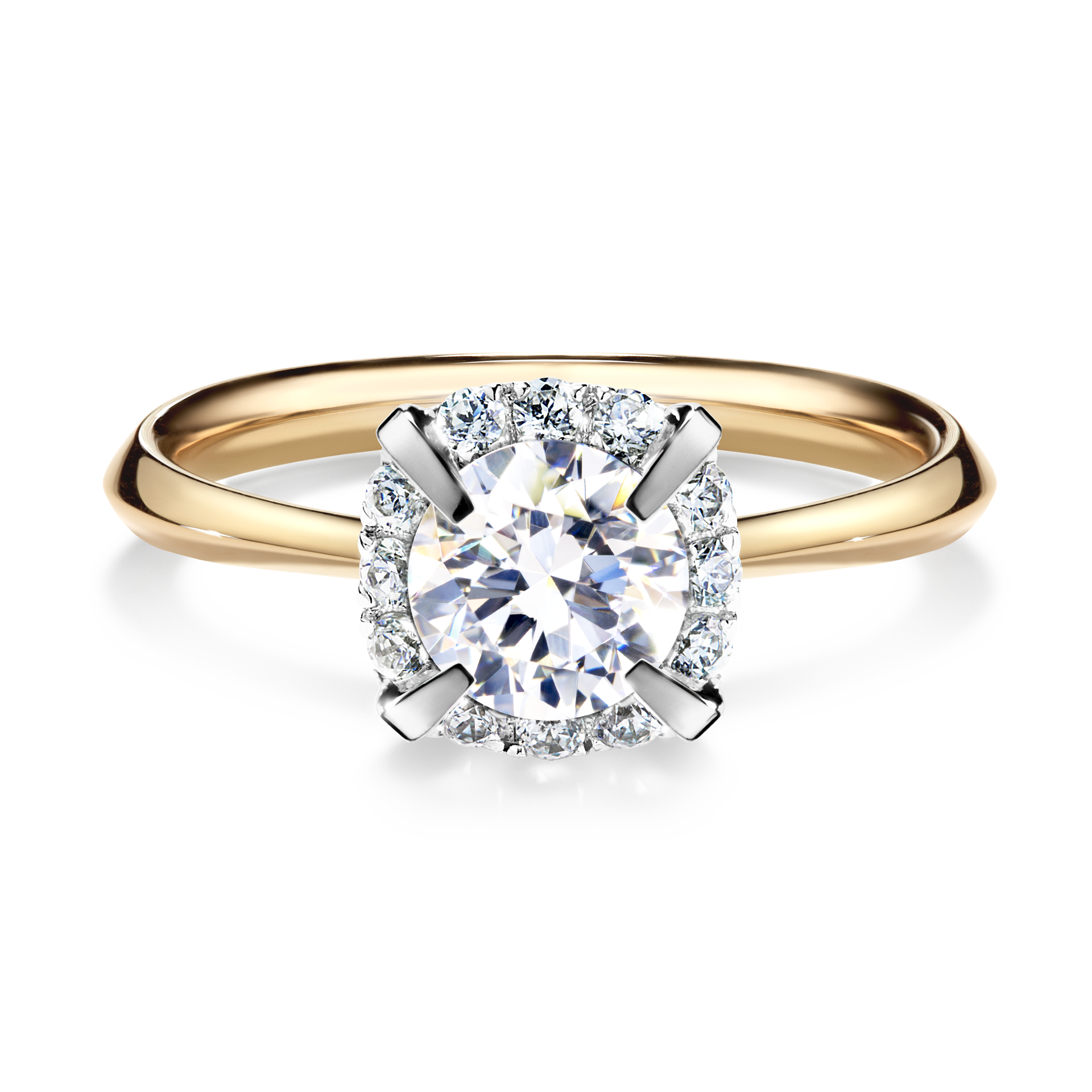 Pierścionek zaręczynowy My Beauty z żółtego złota z szafirem białym 0,98CT