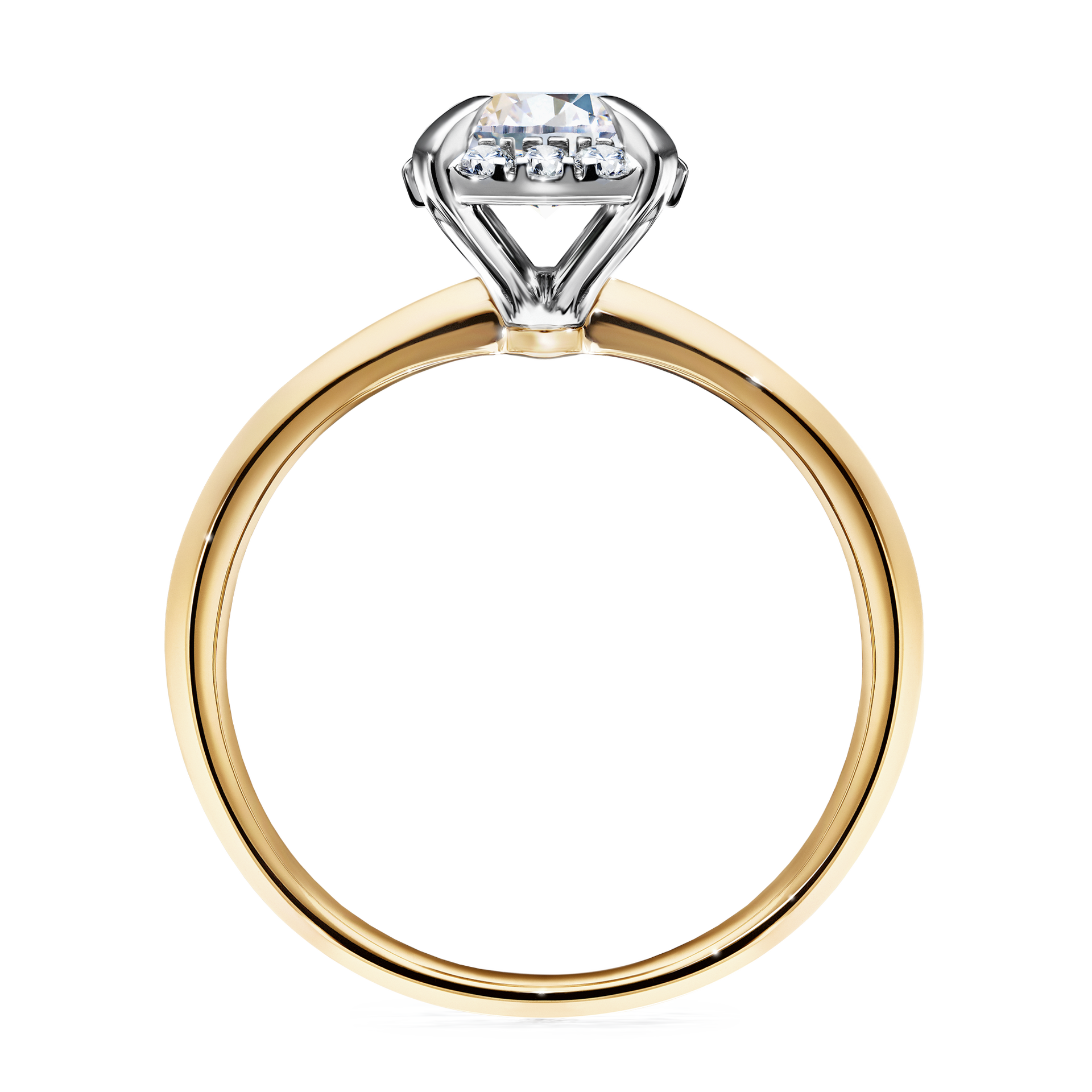 Pierścionek zaręczynowy My Beauty z żółtego złota z szafirem białym 0,98CT