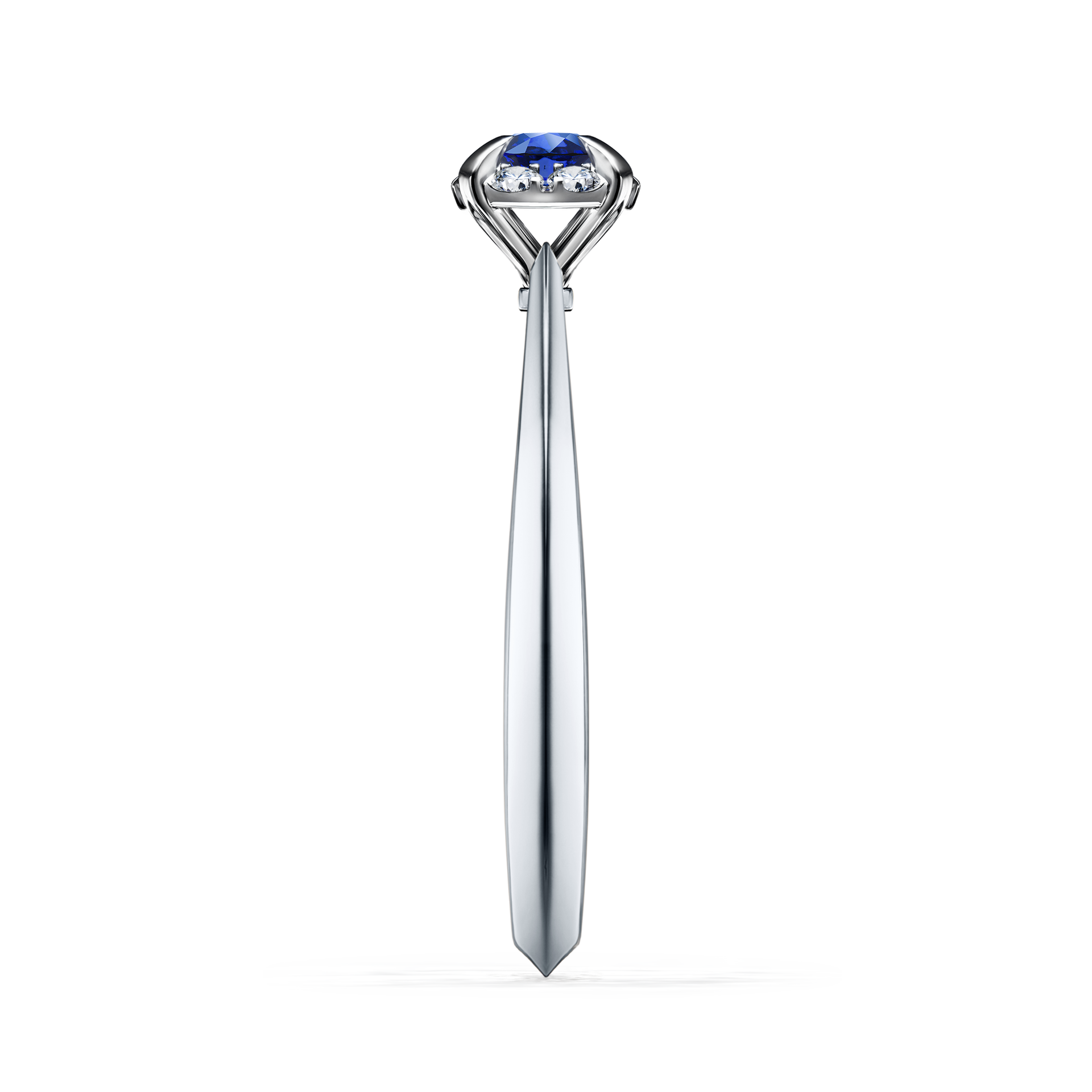 Pierścionek zaręczynowy My Beauty z białego złota z szafirem niebieskim 0,14CT