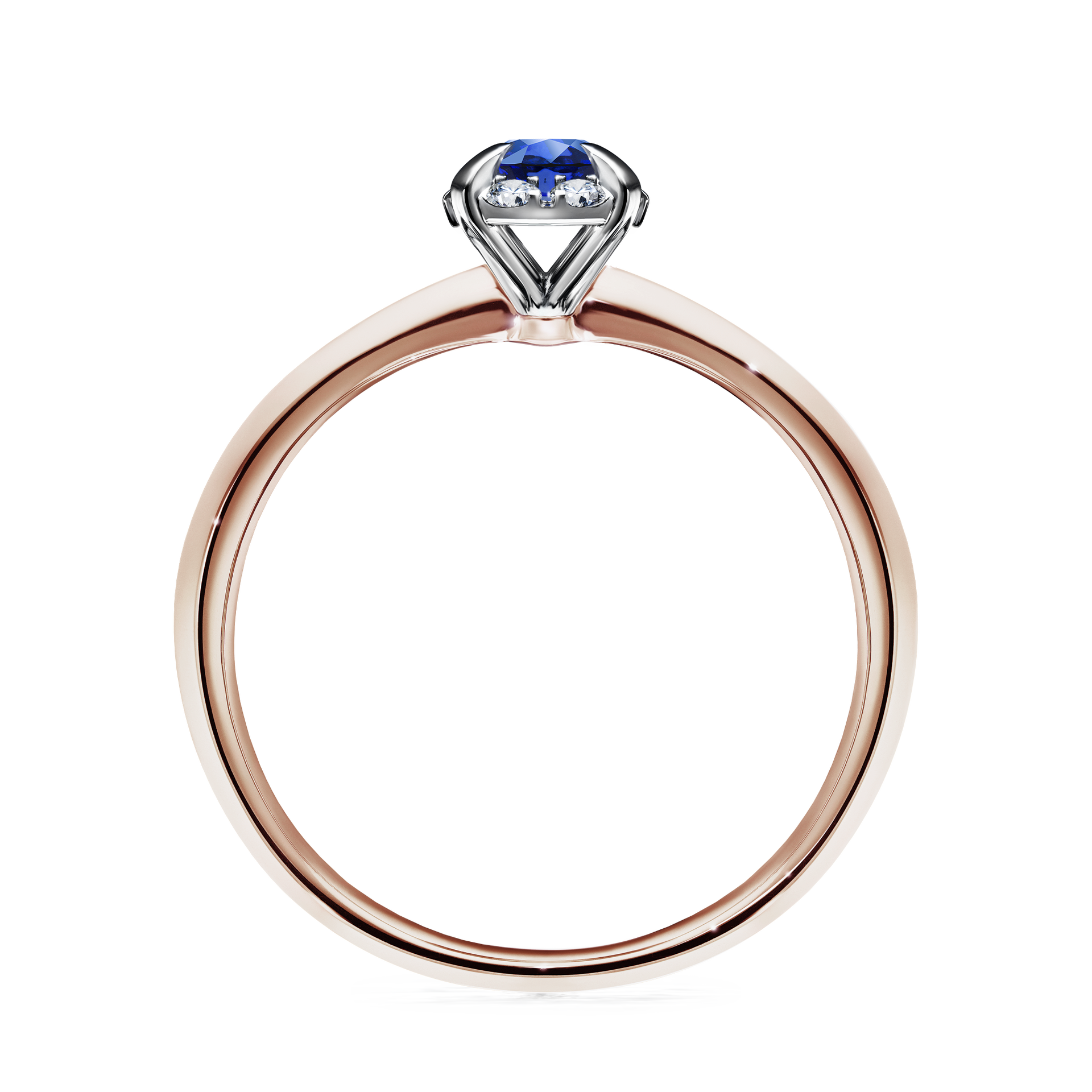 Pierścionek zaręczynowy My Beauty z różowego złota z szafirem niebieskim 0,33CT