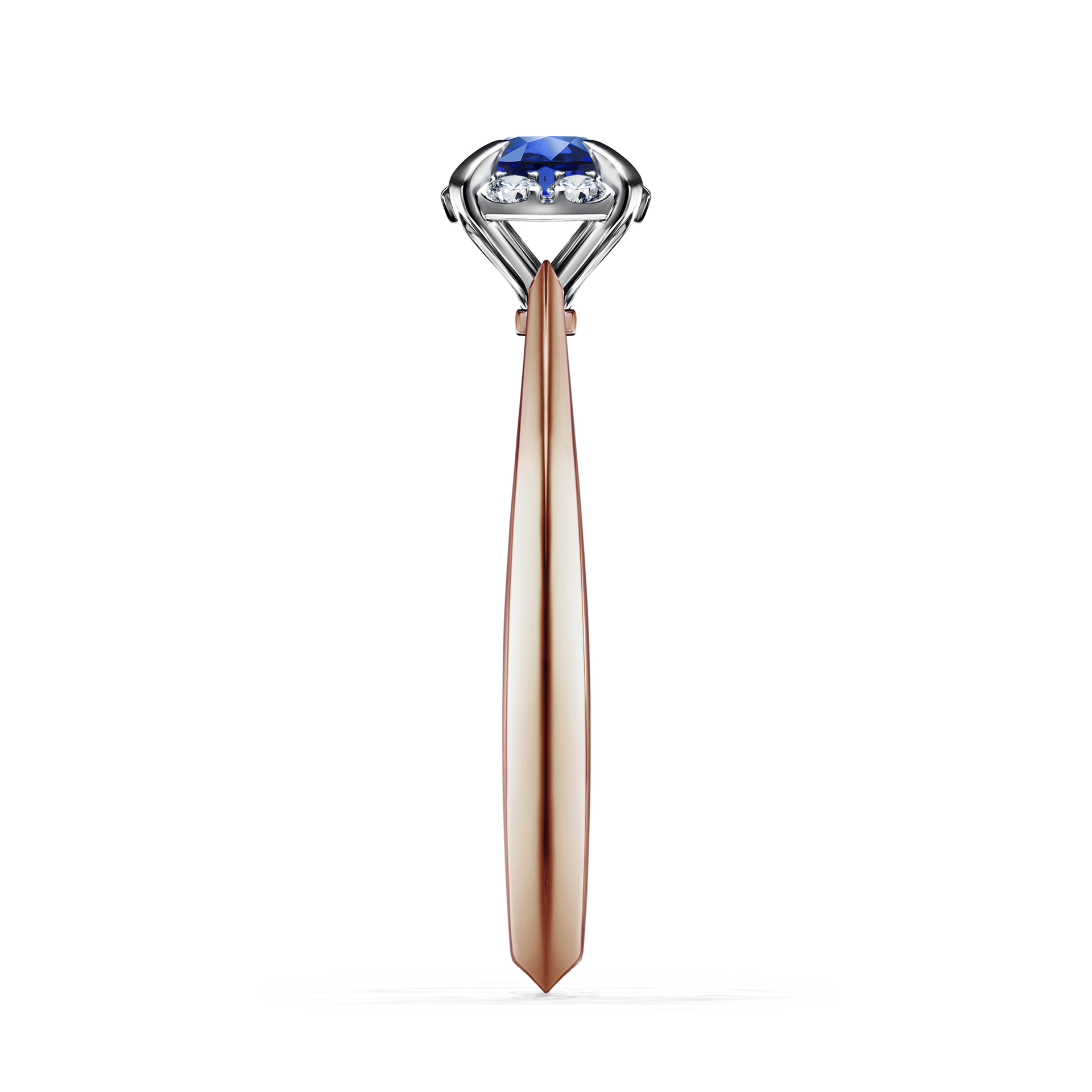 Pierścionek zaręczynowy My Beauty z różowego złota z szafirem niebieskim 0,33CT