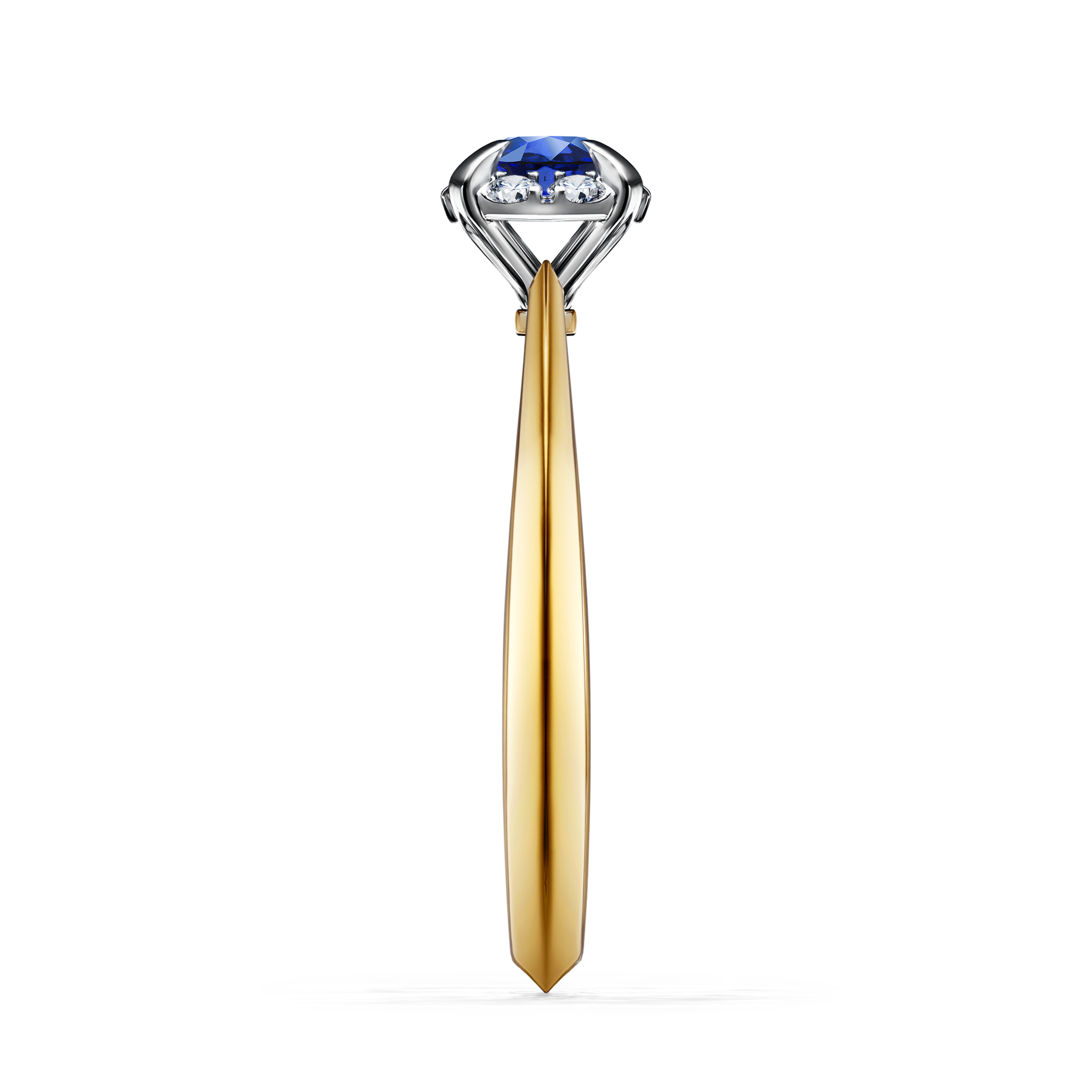 Pierścionek zaręczynowy My Beauty z żółtego złota z szafirem niebieskim 0,33CT