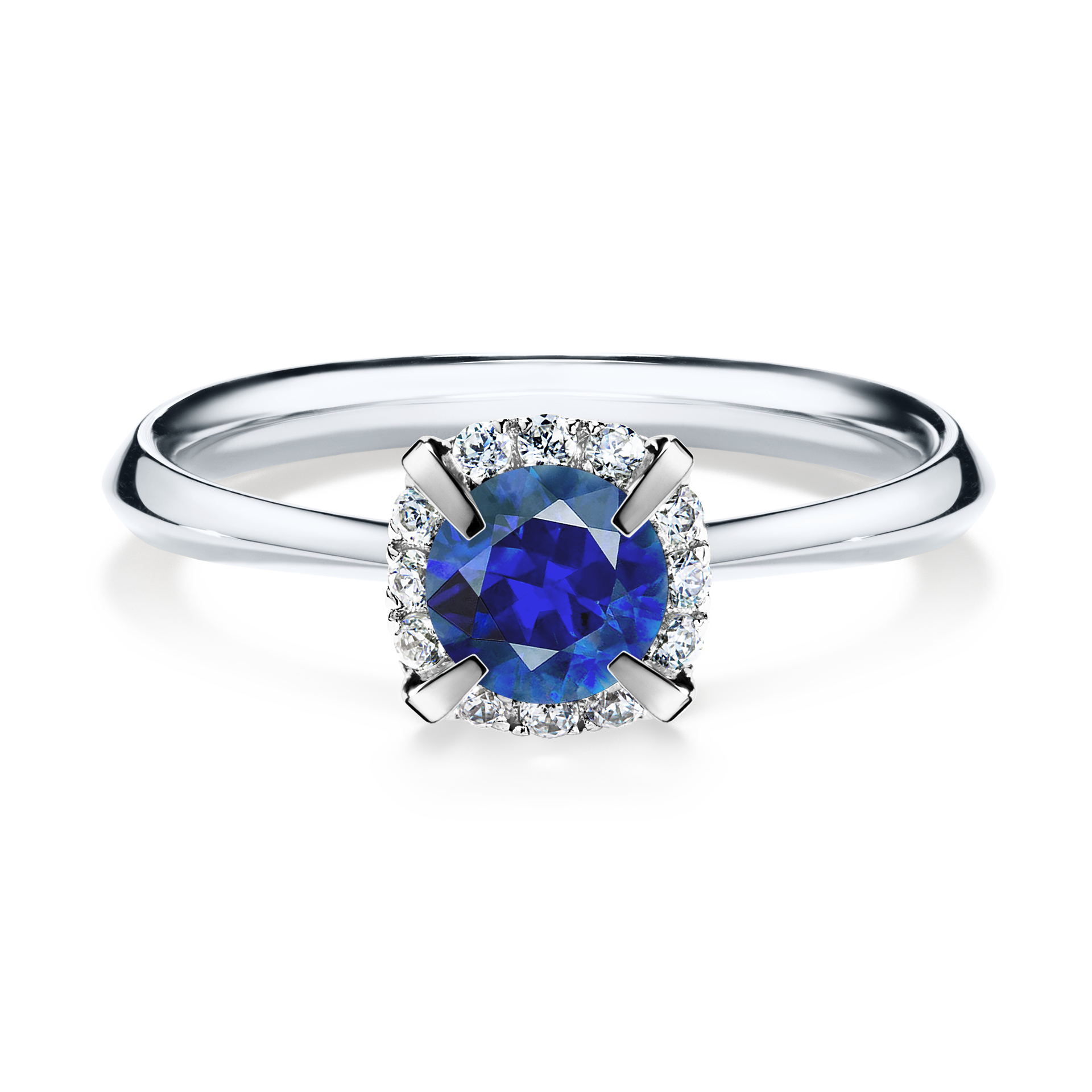 Pierścionek zaręczynowy My Beauty z białego złota z szafirem niebieskim 0,62CT