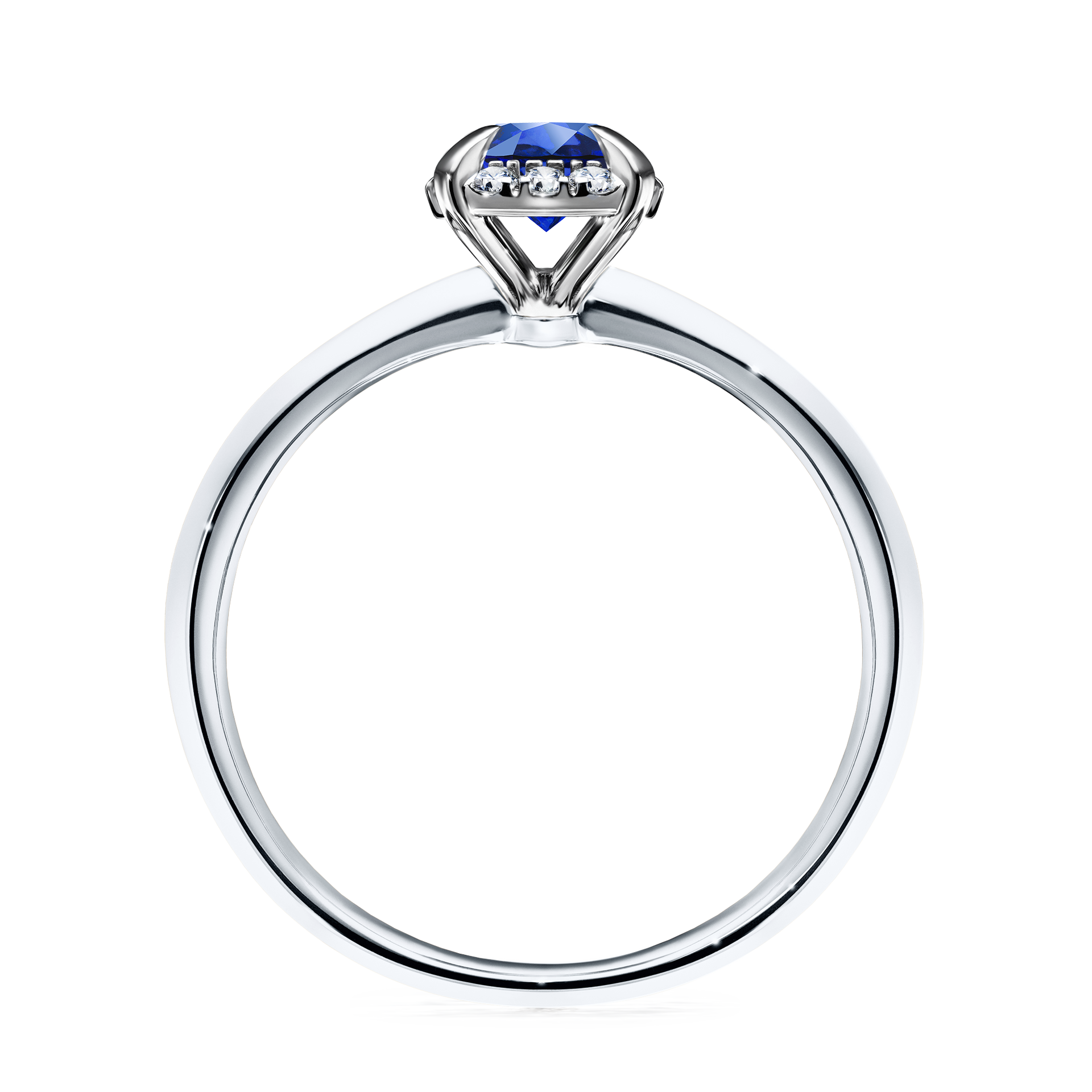 Pierścionek zaręczynowy My Beauty z białego złota z szafirem niebieskim 0,62CT