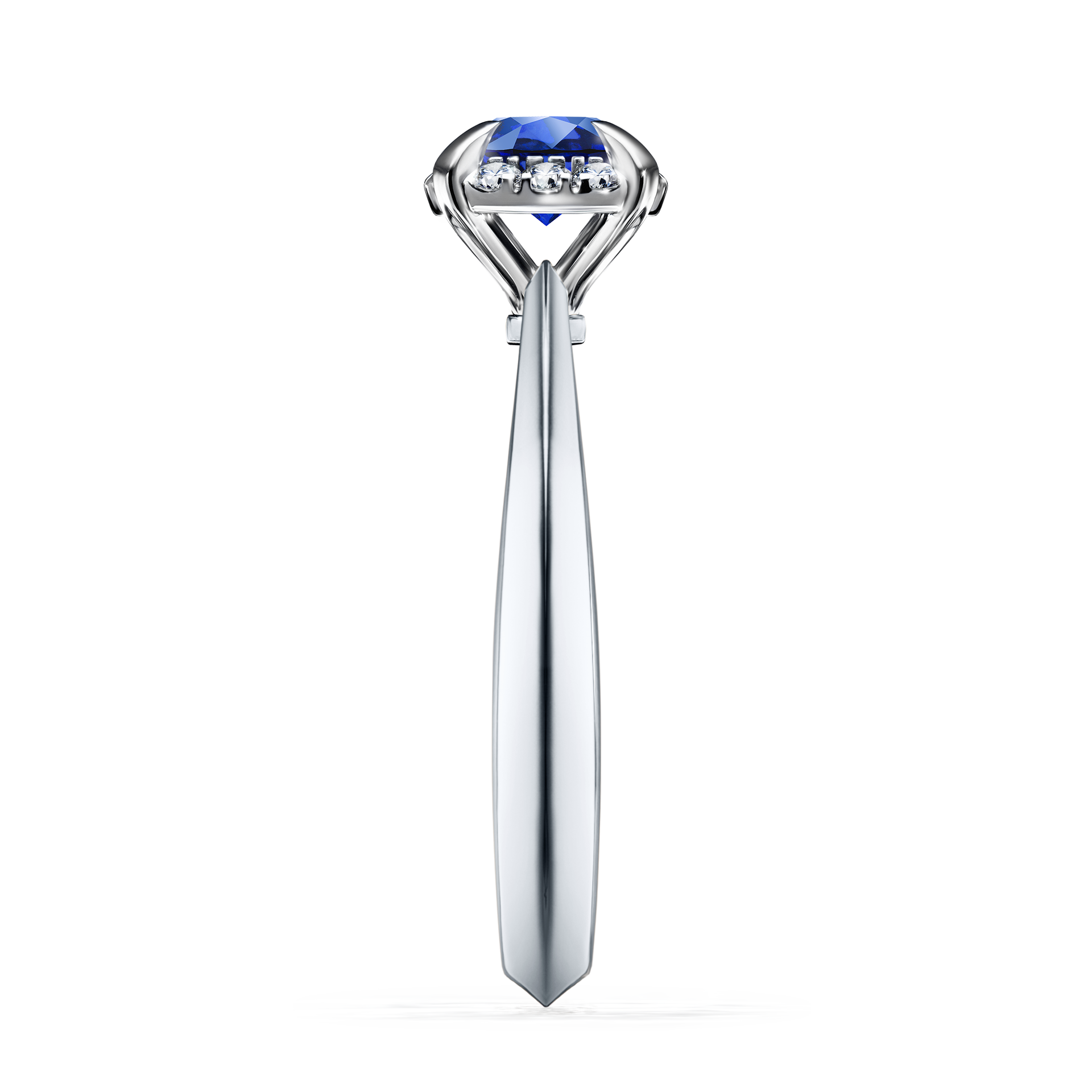 Pierścionek zaręczynowy My Beauty z białego złota z szafirem niebieskim 0,62CT