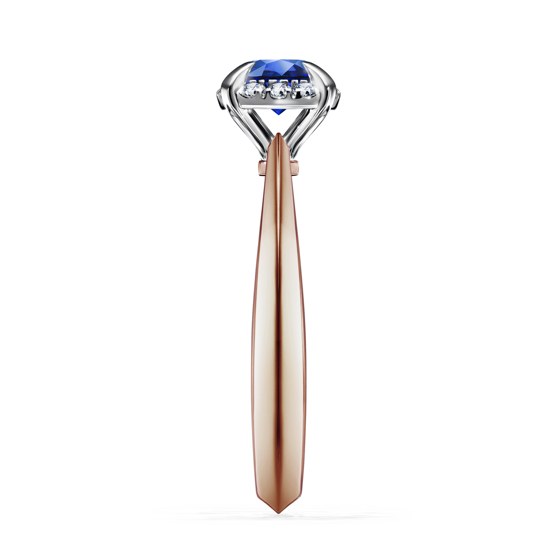 Pierścionek zaręczynowy My Beauty z różowego złota z szafirem niebieskim 0,62CT