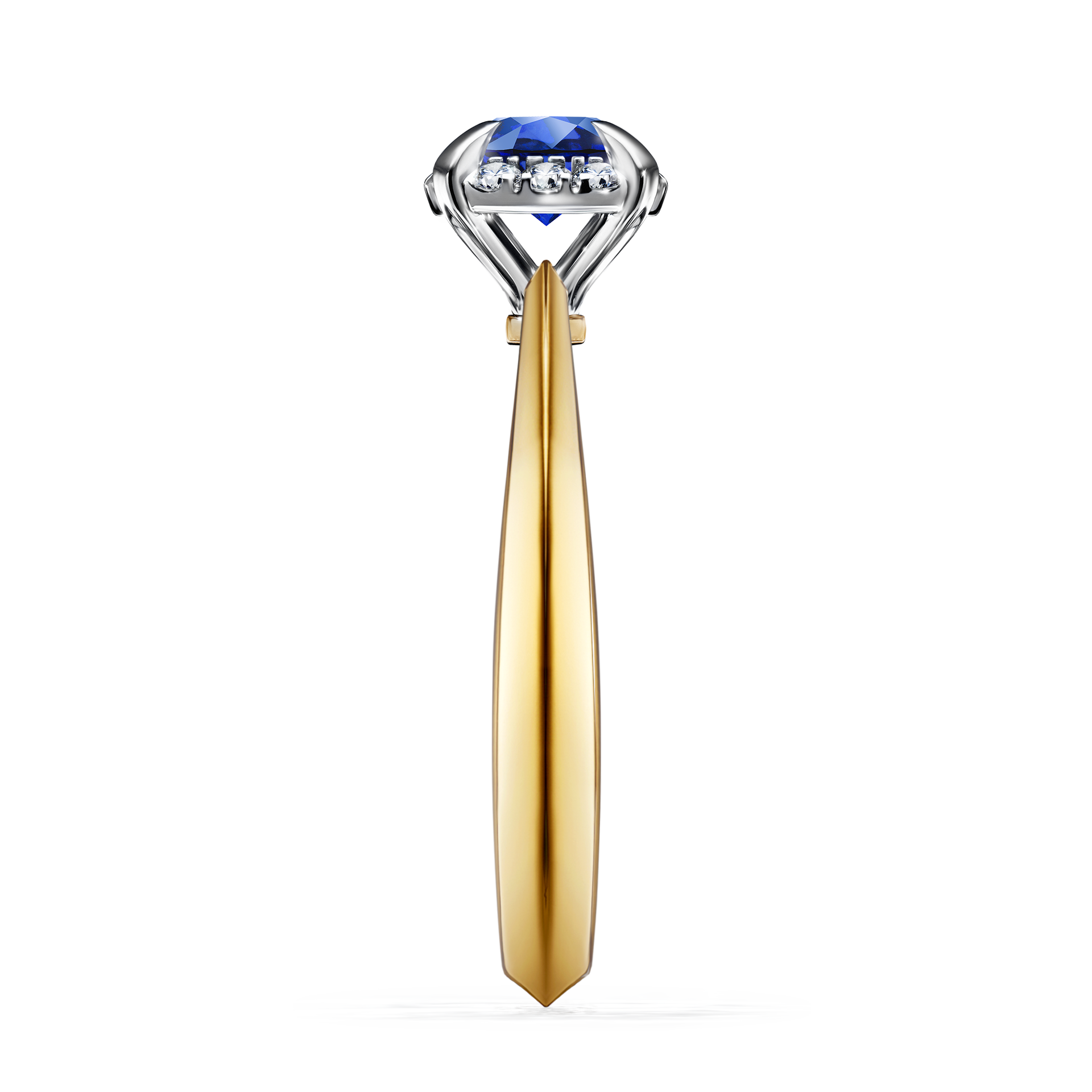 Pierścionek zaręczynowy My Beauty z żółtego złota z szafirem niebieskim 0,62CT