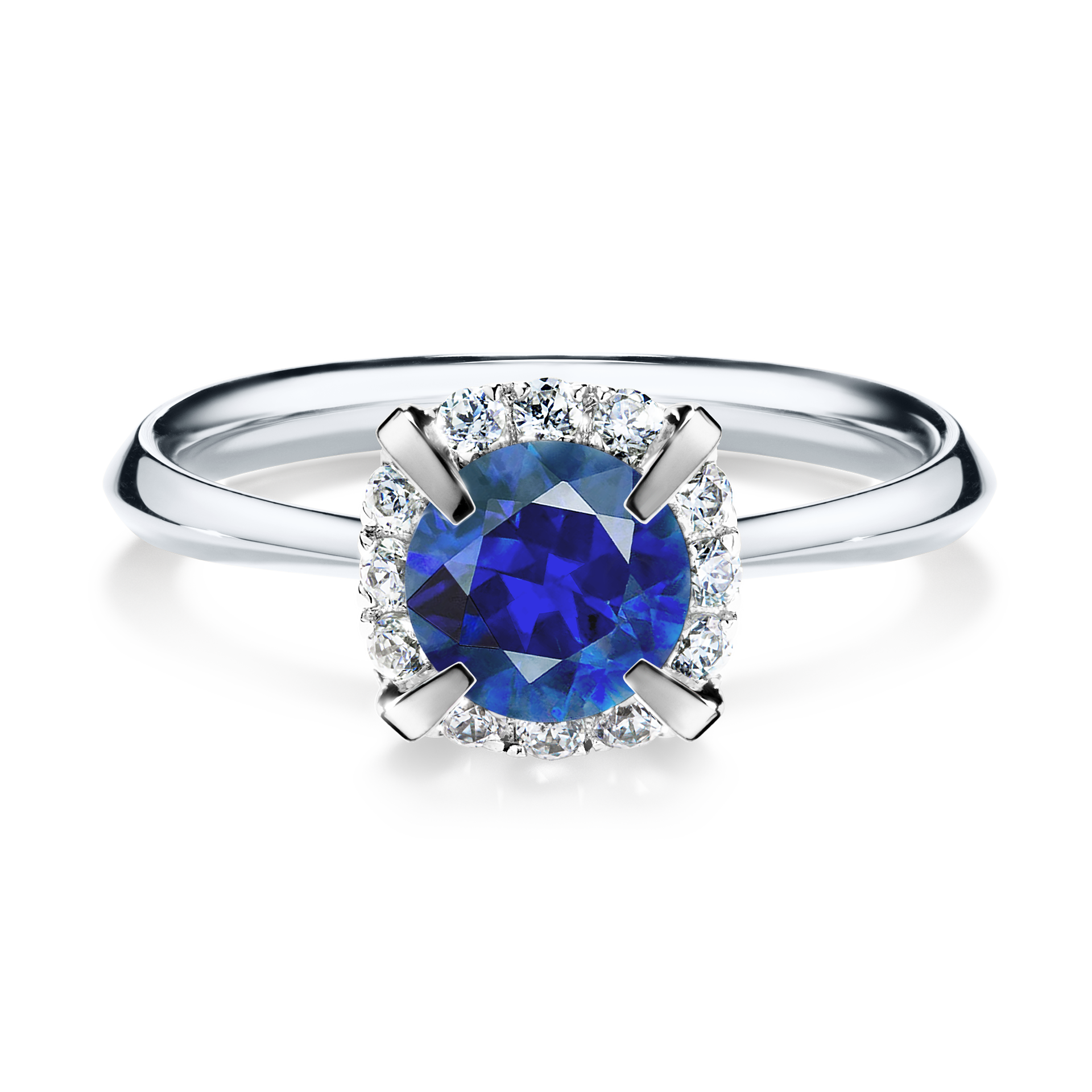 Pierścionek zaręczynowy My Beauty z białego złota z szafirem niebieskim 0,98CT