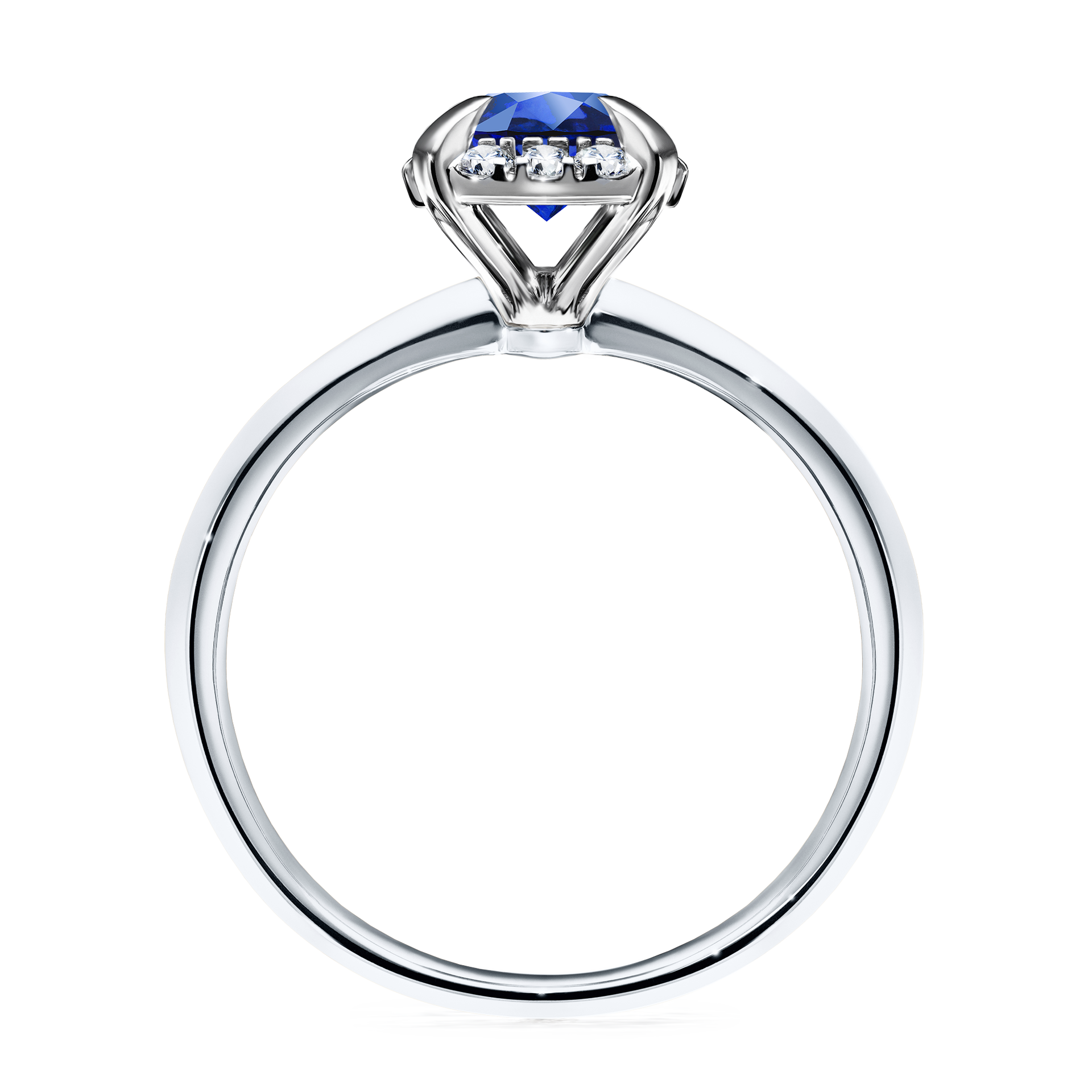 Pierścionek zaręczynowy My Beauty z białego złota z szafirem niebieskim 0,98CT