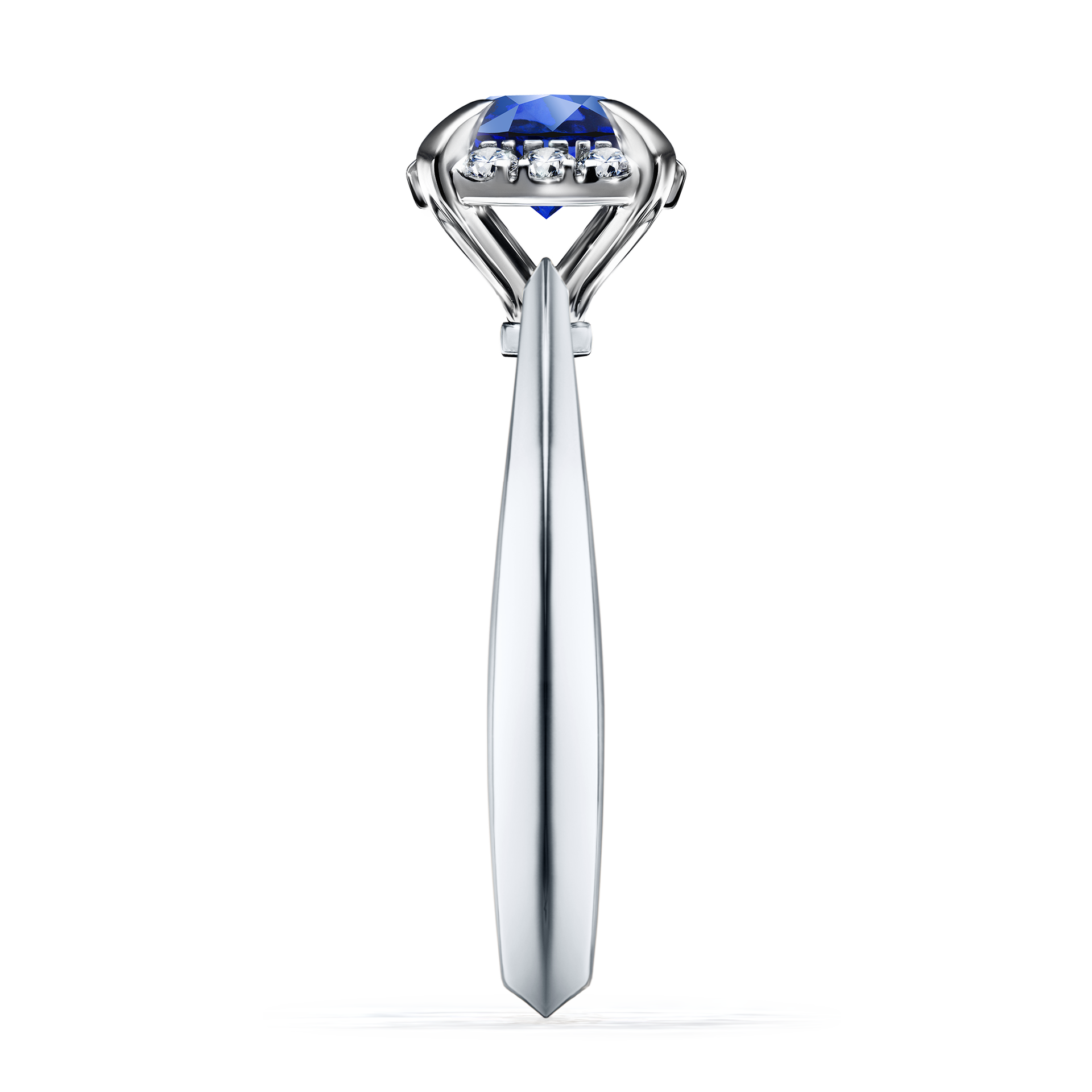 Pierścionek zaręczynowy My Beauty z białego złota z szafirem niebieskim 0,98CT
