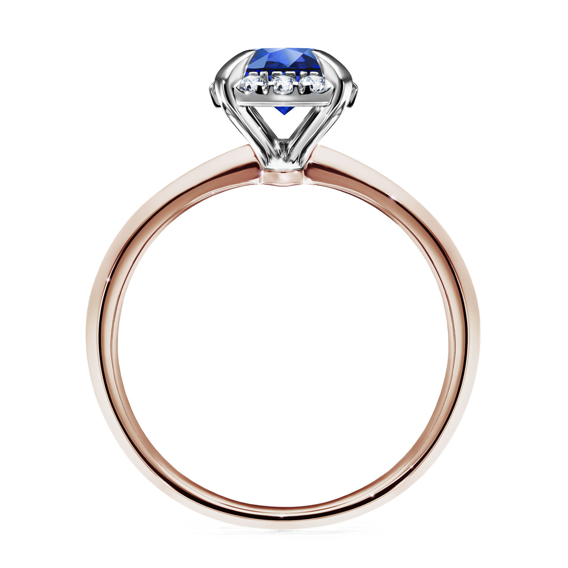 Pierścionek zaręczynowy My Beauty z różowego złota z szafirem niebieskim 0,98CT