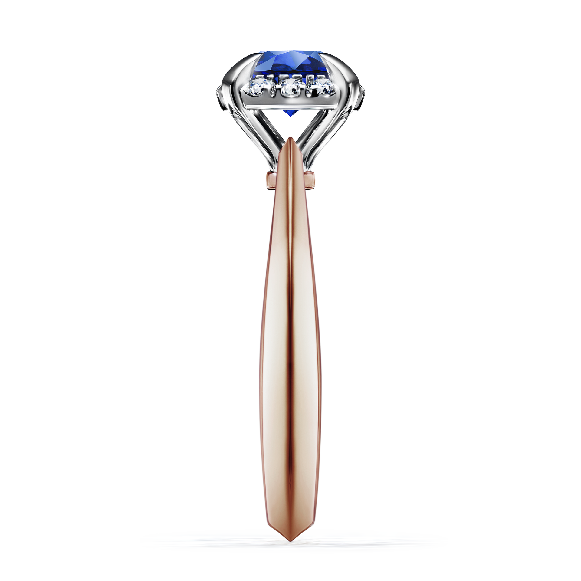 Pierścionek zaręczynowy My Beauty z różowego złota z szafirem niebieskim 0,98CT