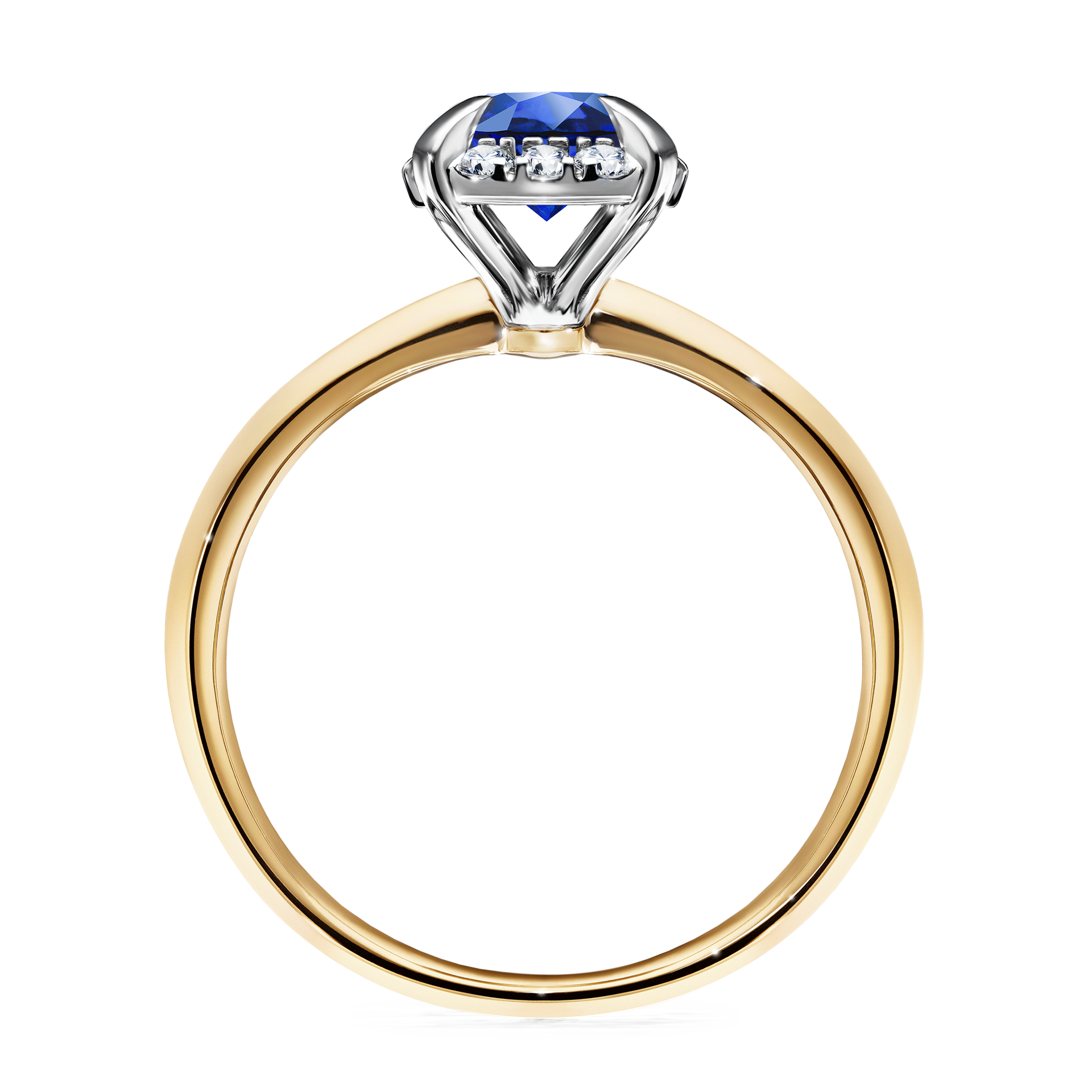Pierścionek zaręczynowy My Beauty z żółtego złota z szafirem niebieskim 0,98CT