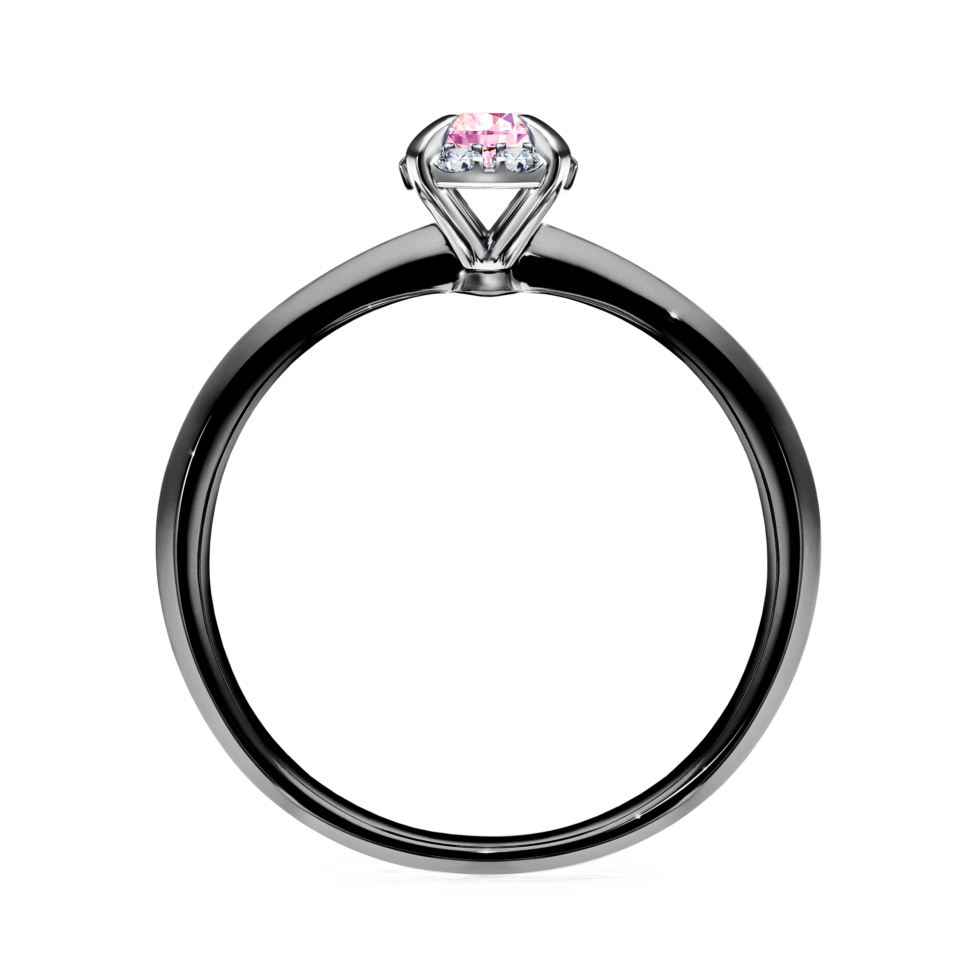 Pierścionek zaręczynowy My Beauty z czarnego złota z szafirem różowym 0,14CT