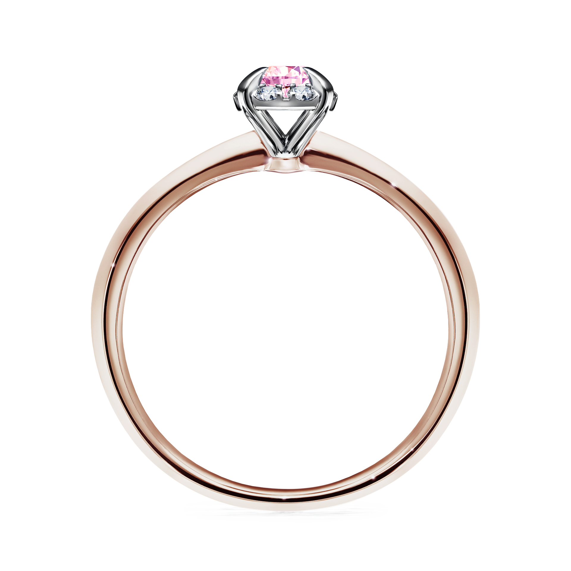 Pierścionek zaręczynowy My Beauty z różowego złota z szafirem różowym 0,14CT