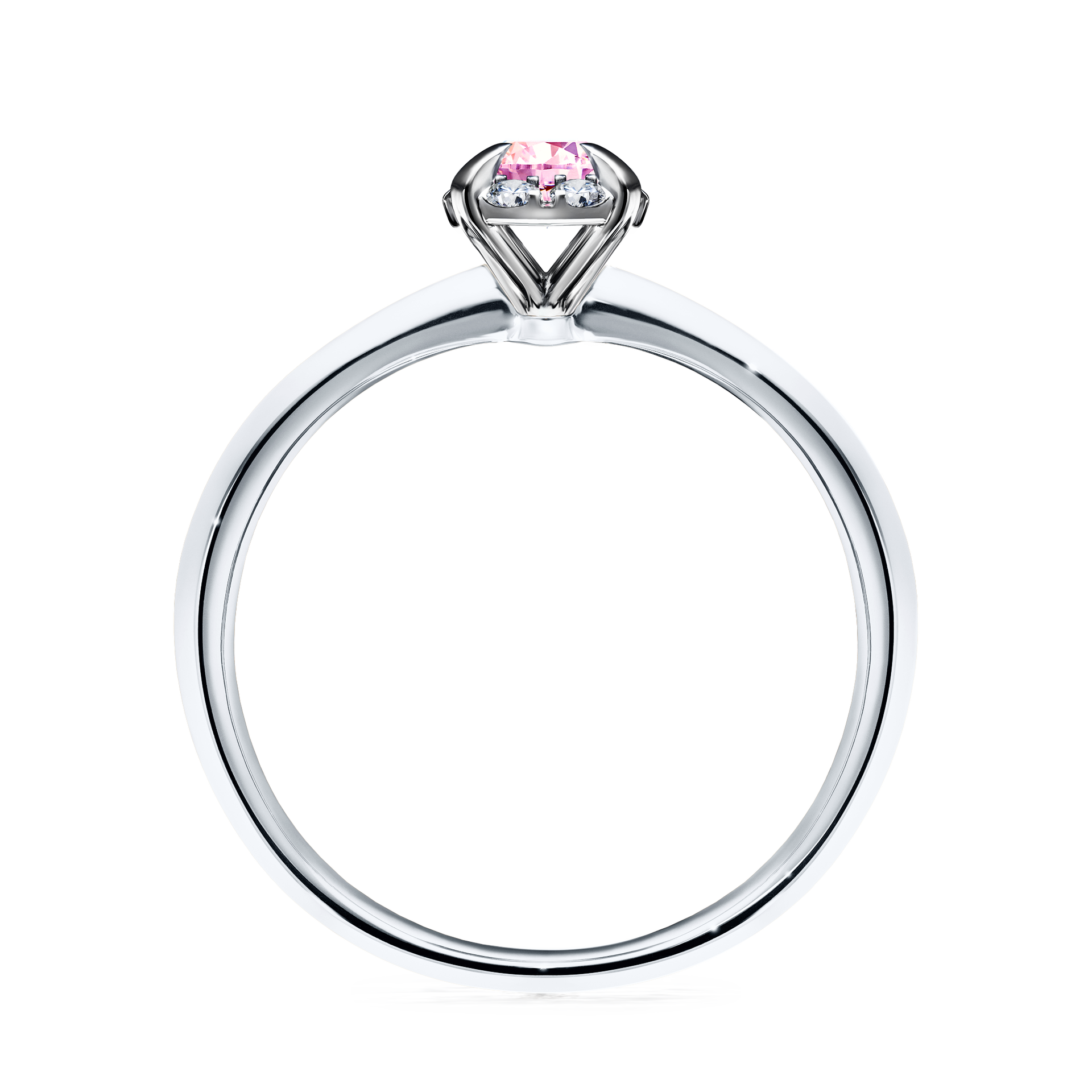 Pierścionek zaręczynowy My Beauty z białego złota z szafirem różowym 0,33CT
