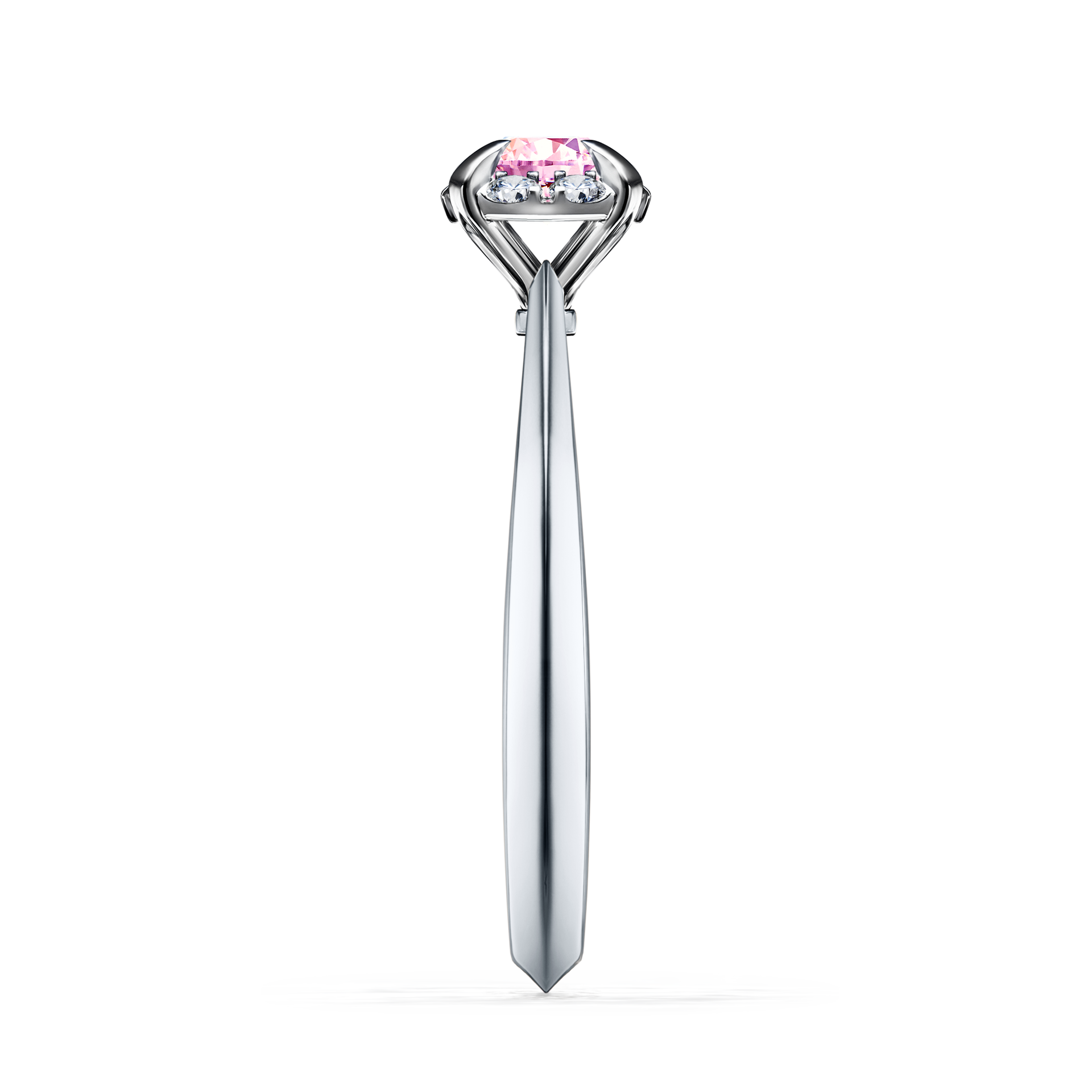 Pierścionek zaręczynowy My Beauty z białego złota z szafirem różowym 0,33CT