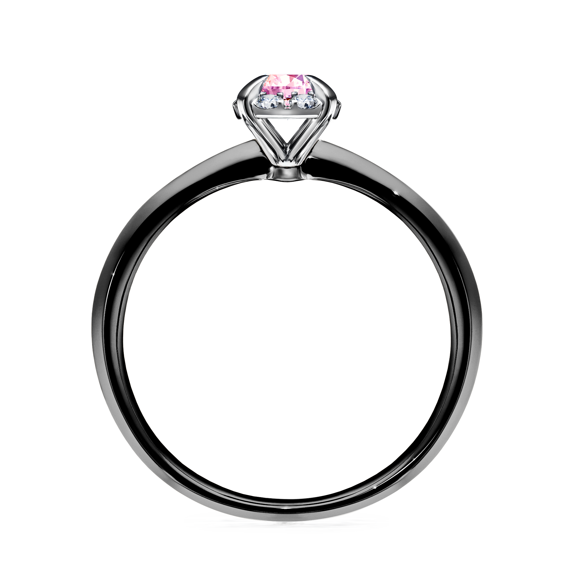Pierścionek zaręczynowy My Beauty z czarnego złota z szafirem różowym 0,33CT