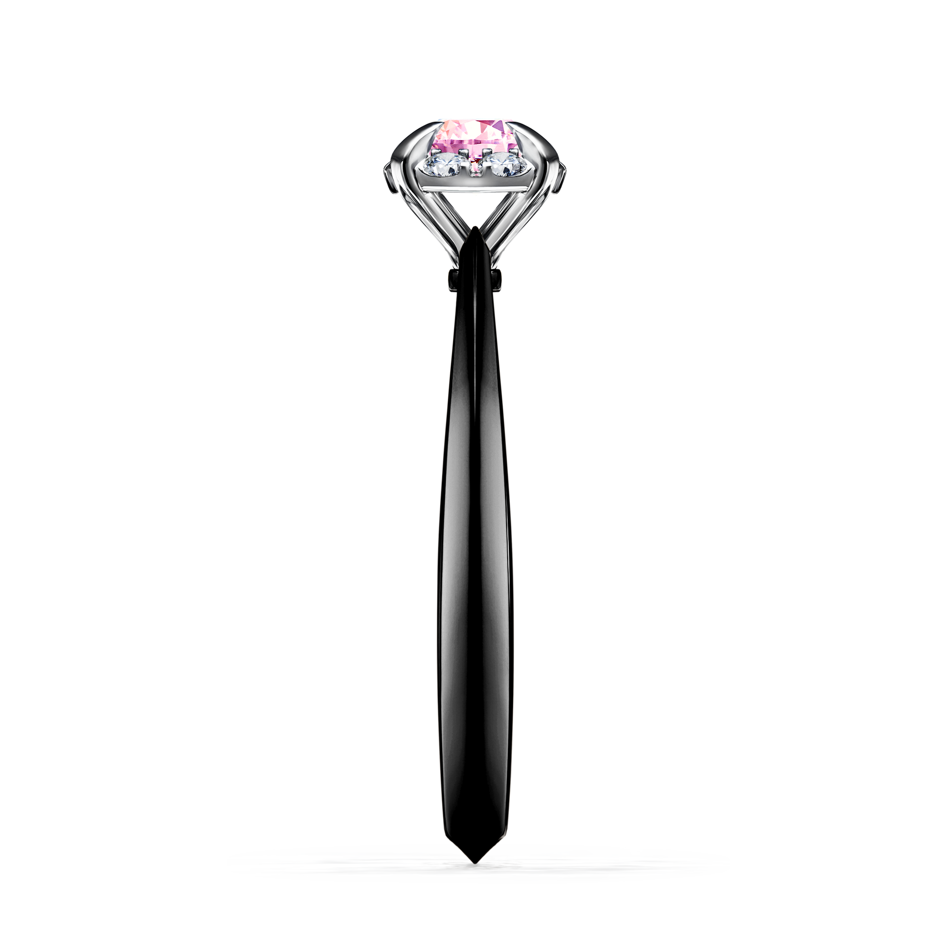 Pierścionek zaręczynowy My Beauty z czarnego złota z szafirem różowym 0,33CT