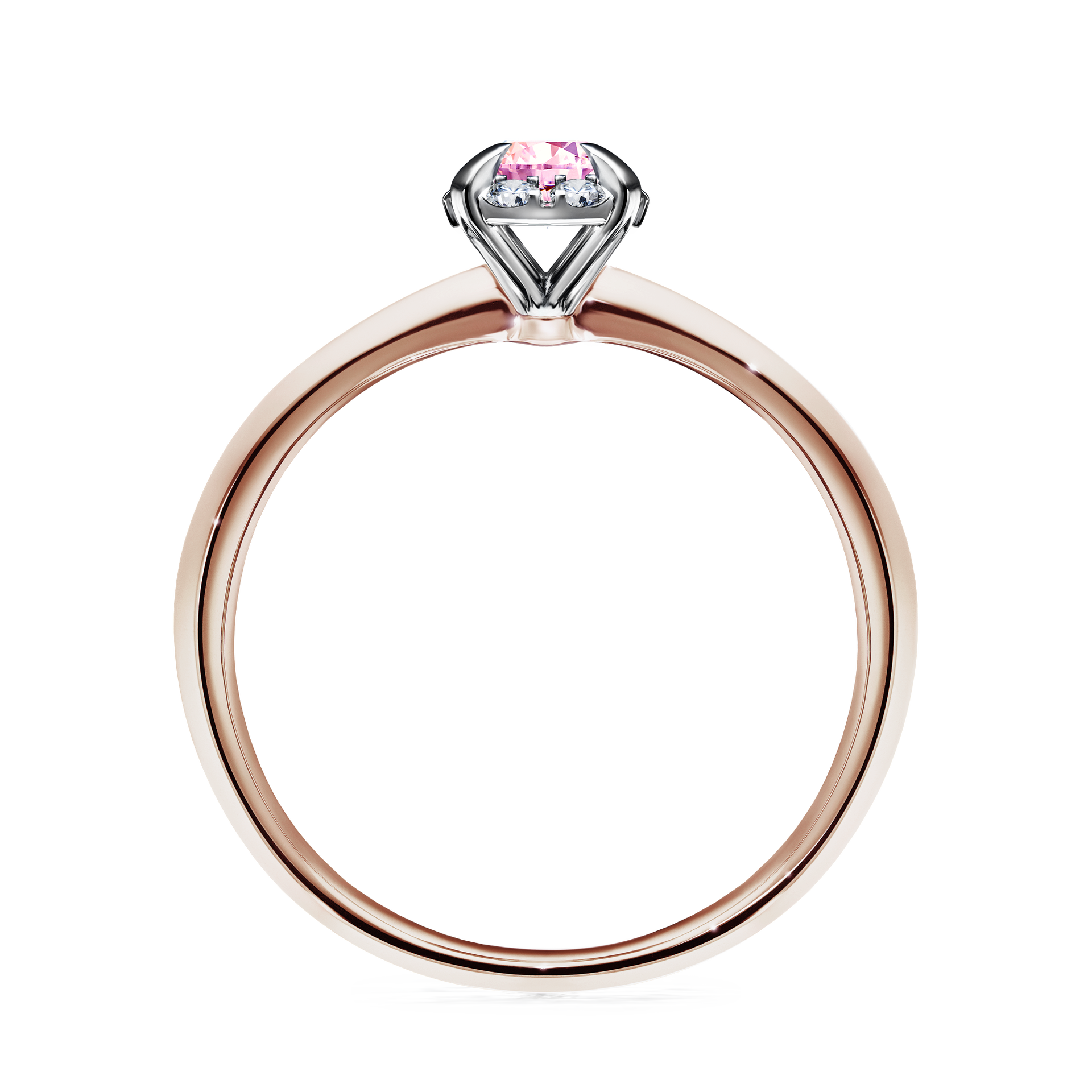 Pierścionek zaręczynowy My Beauty z różowego złota z szafirem różowym 0,33CT