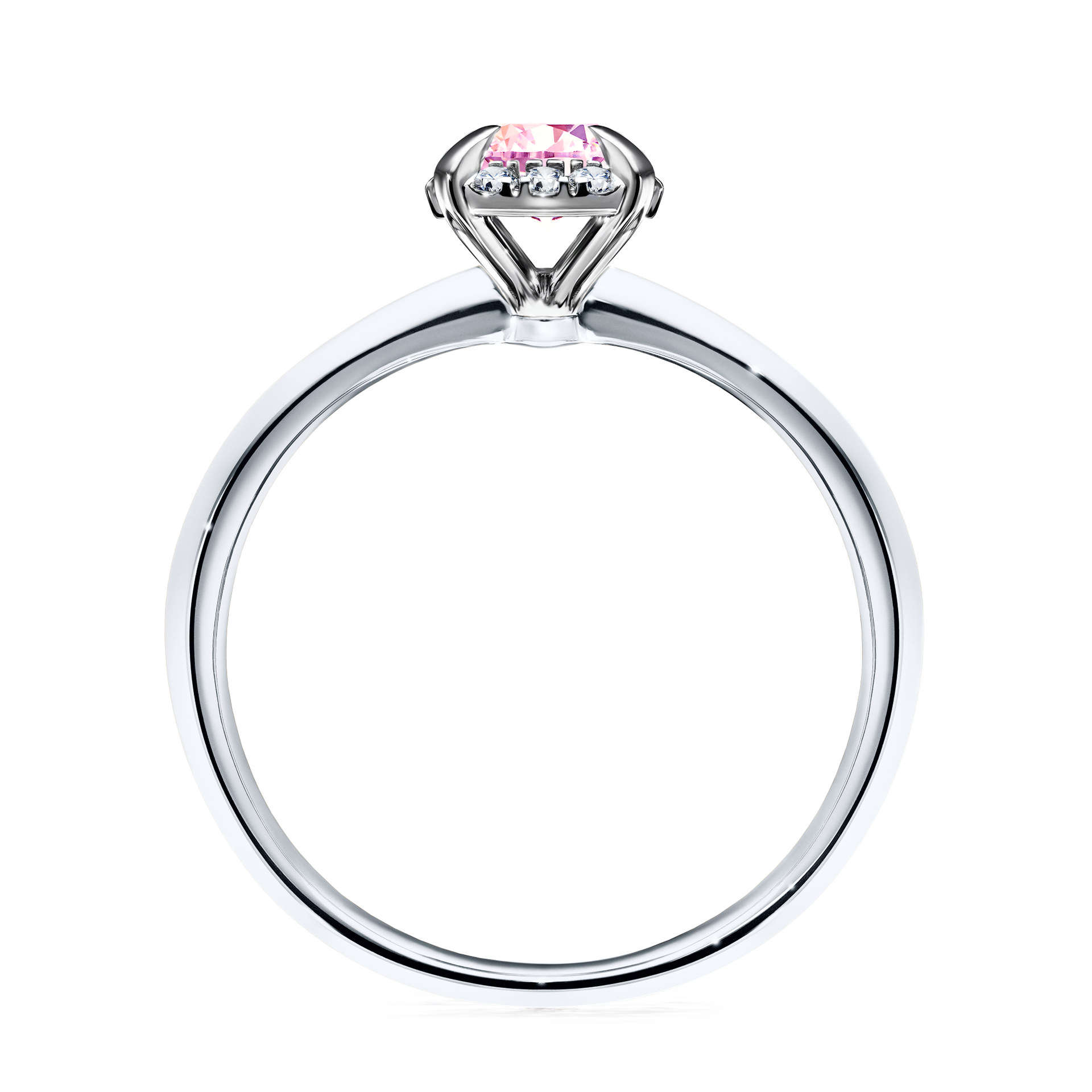 Pierścionek zaręczynowy My Beauty z białego złota z szafirem różowym 0,62CT
