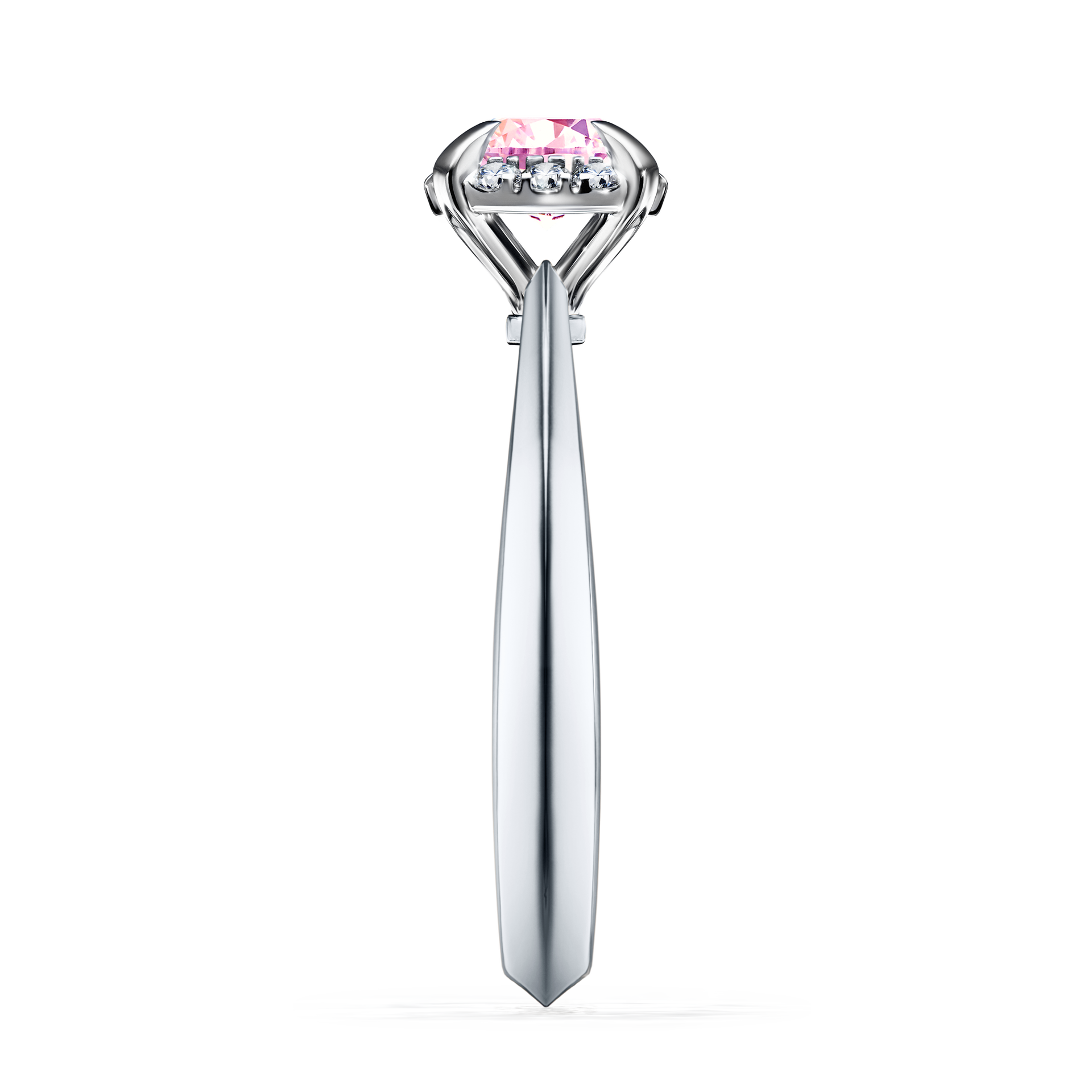 Pierścionek zaręczynowy My Beauty z białego złota z szafirem różowym 0,62CT