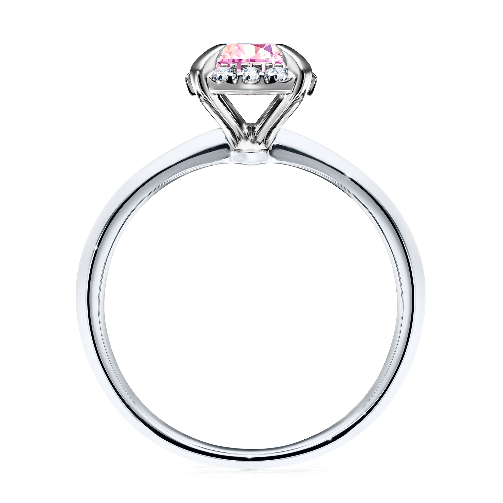 Pierścionek zaręczynowy My Beauty z białego złota z szafirem różowym 0,98CT