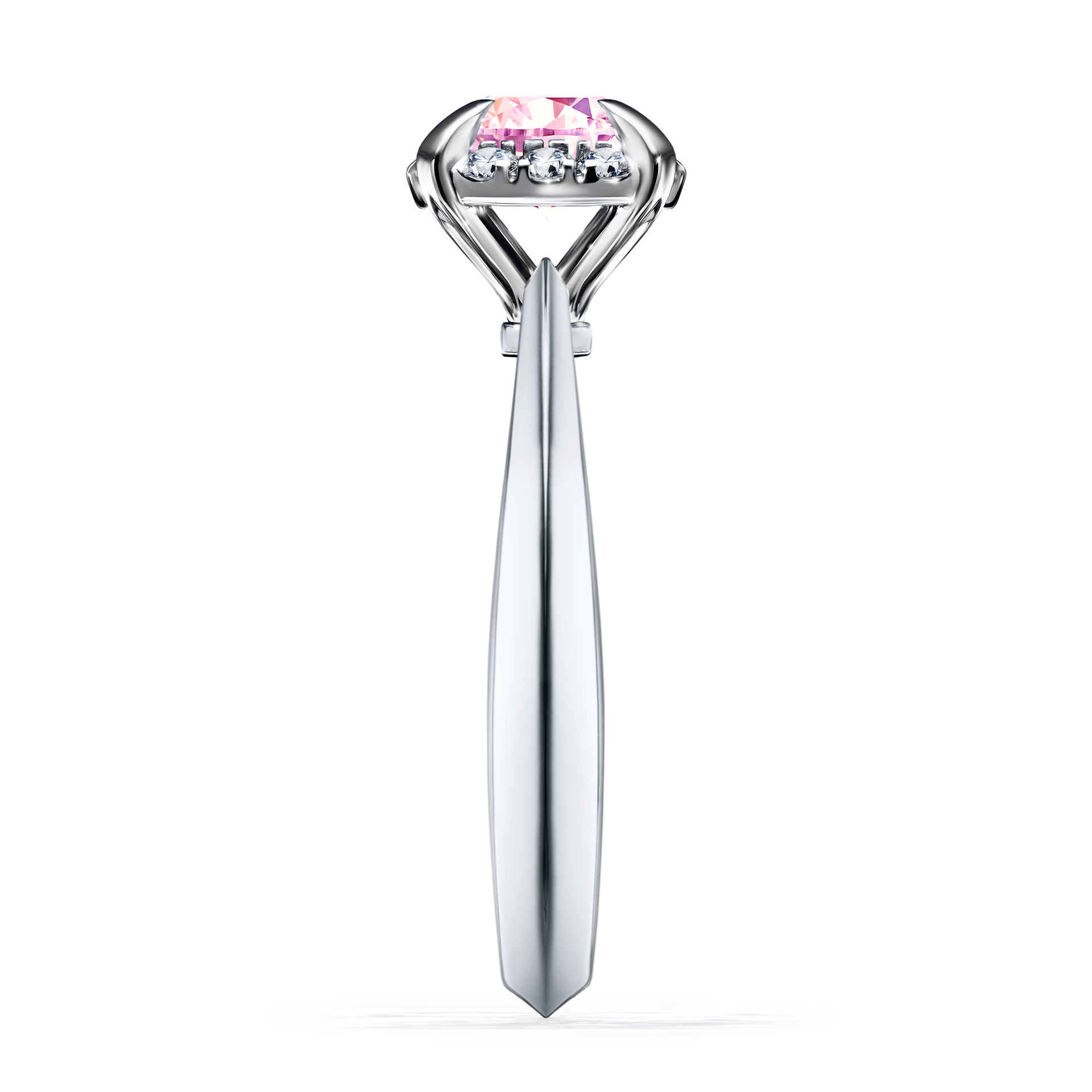 Pierścionek zaręczynowy My Beauty z białego złota z szafirem różowym 0,98CT
