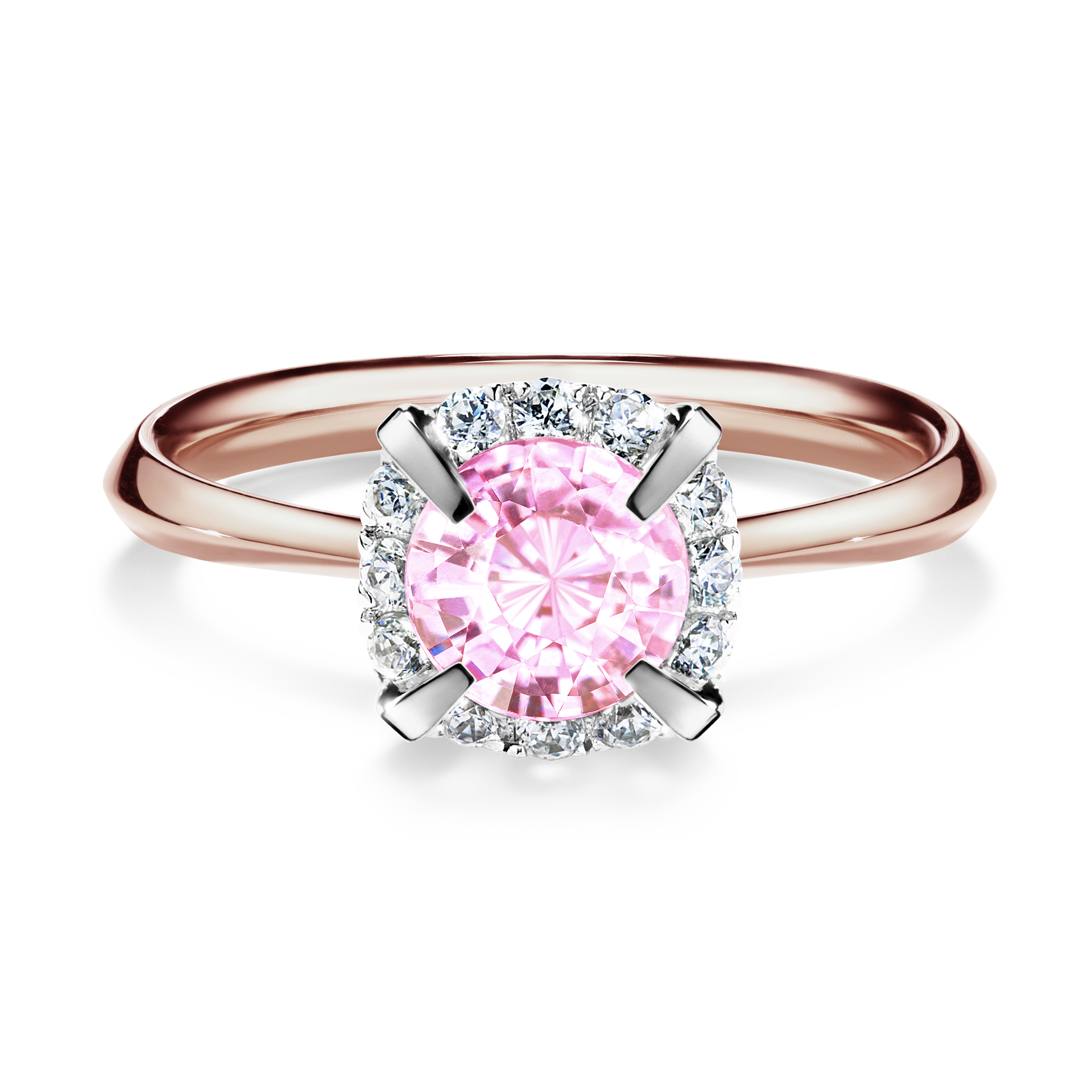 Pierścionek zaręczynowy My Beauty z różowego złota z szafirem różowym 0,98CT