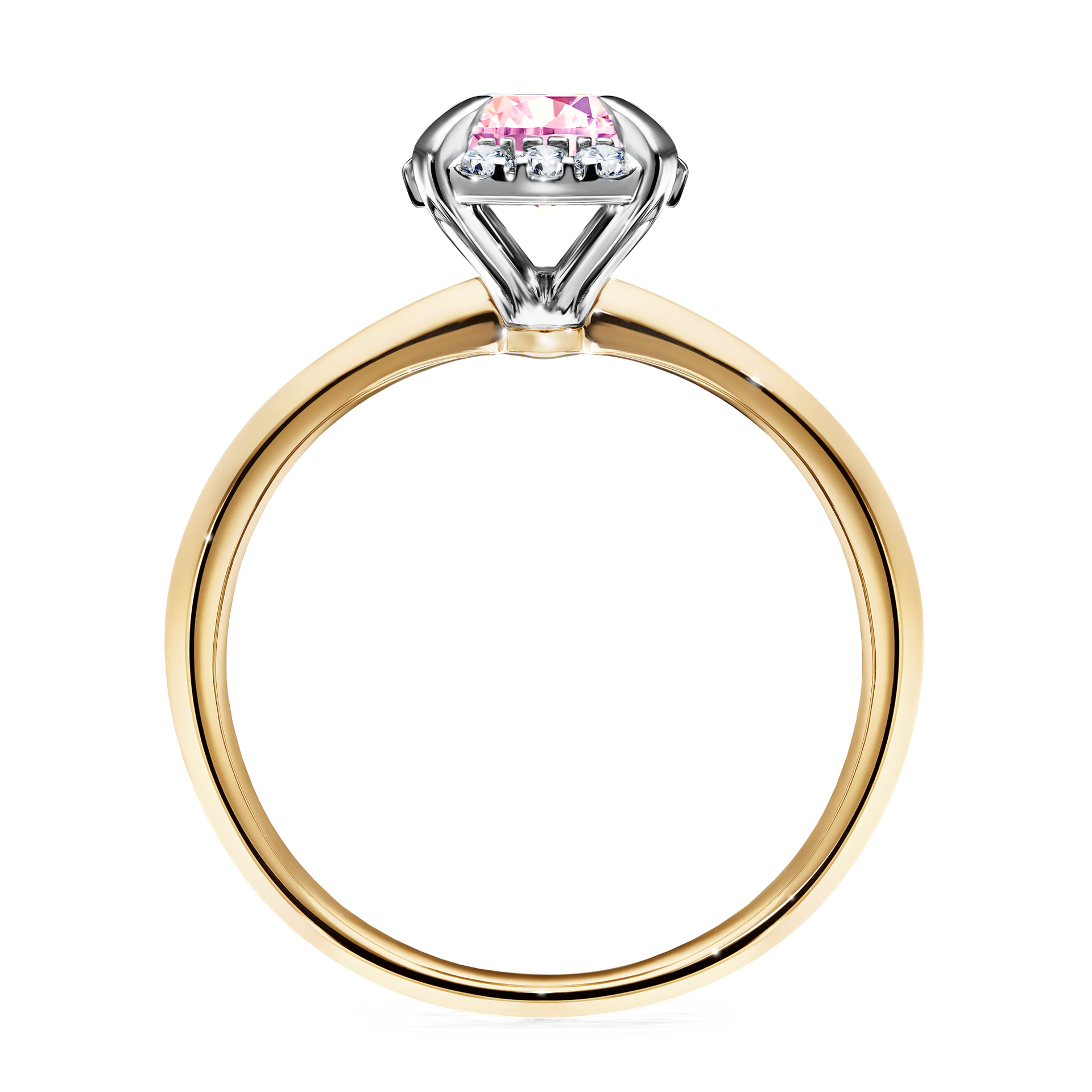 Pierścionek zaręczynowy My Beauty z żółtego złota z szafirem różowym 0,98CT