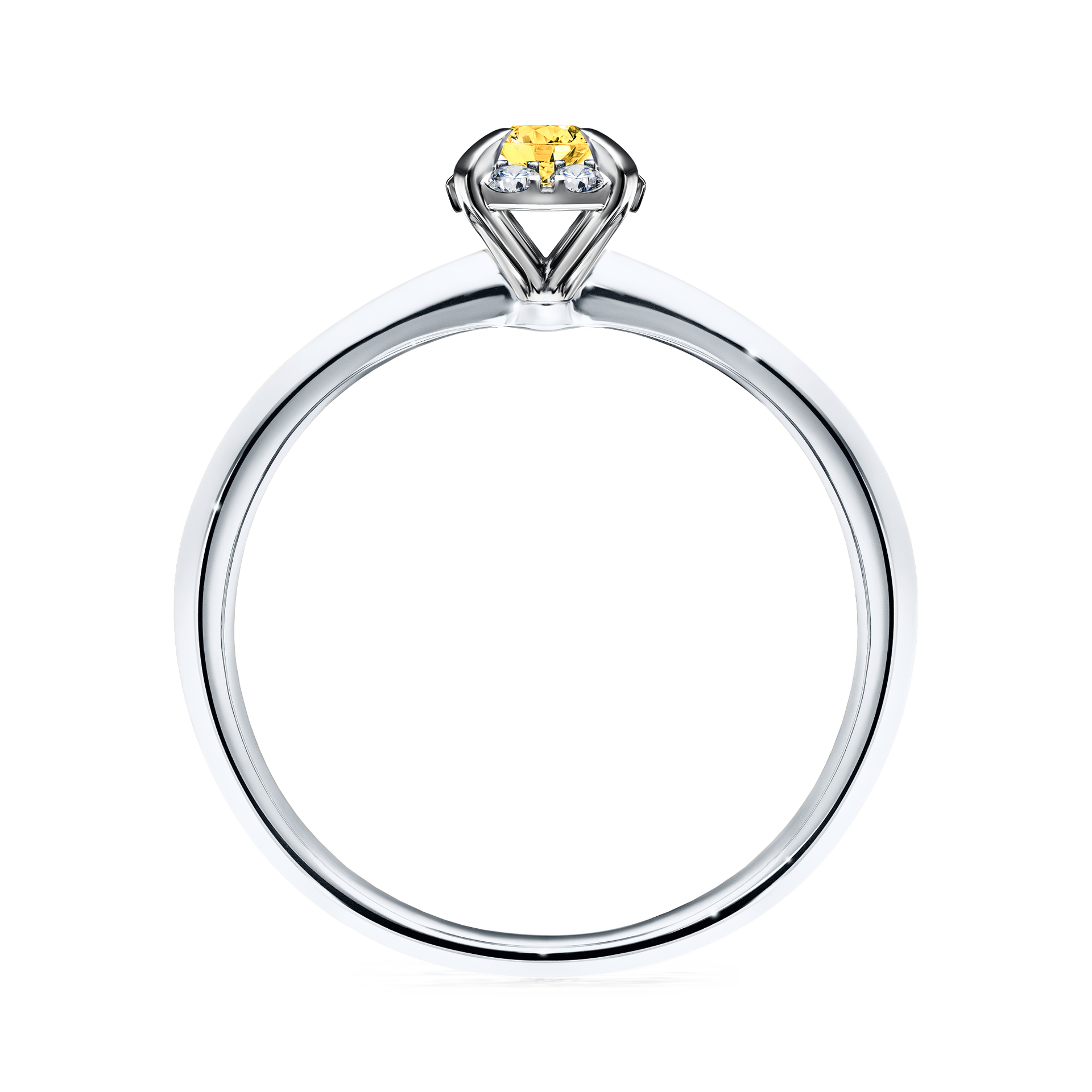 Pierścionek zaręczynowy My Beauty z białego złota z szafirem żółtym 0,14CT