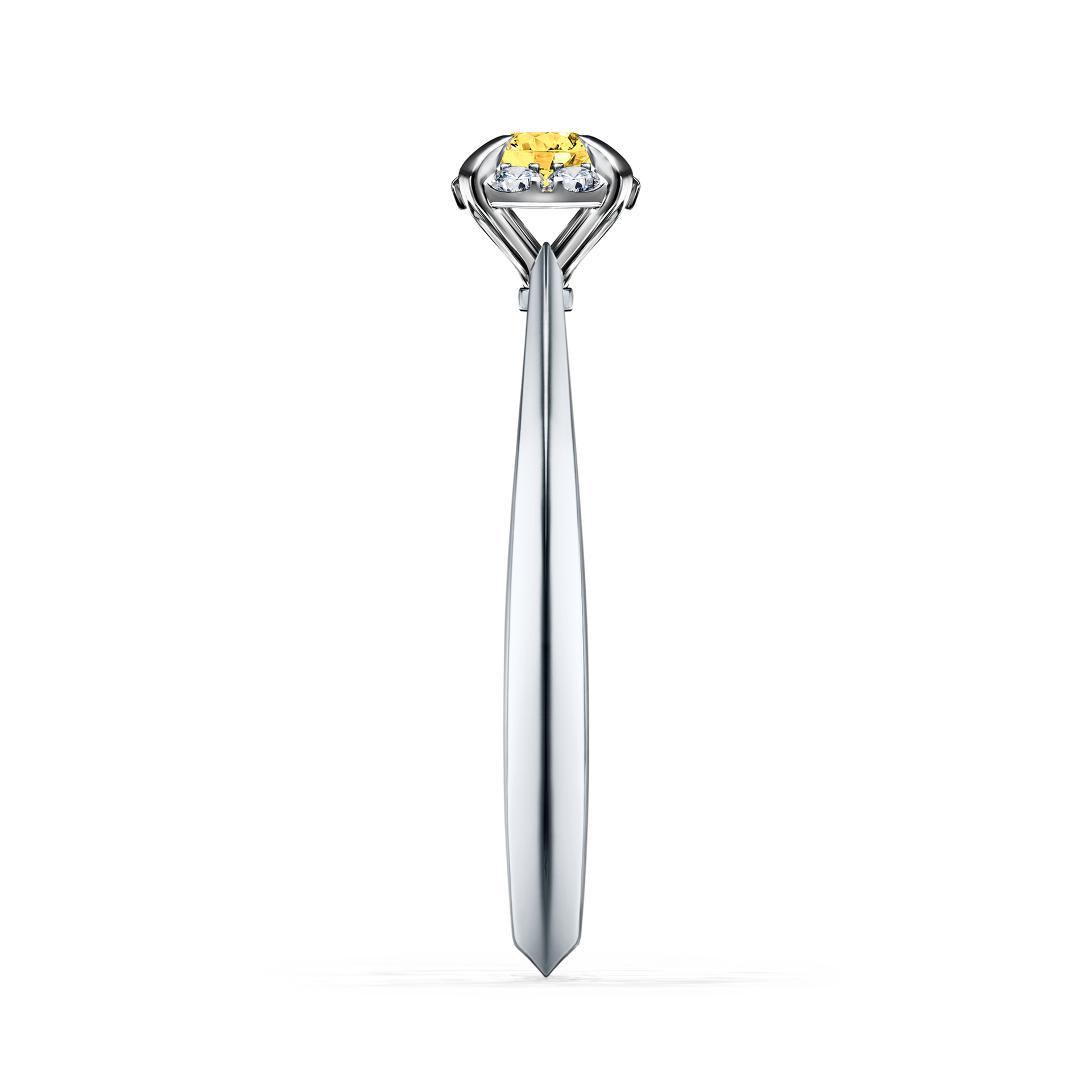 Pierścionek zaręczynowy My Beauty z białego złota z szafirem żółtym 0,14CT