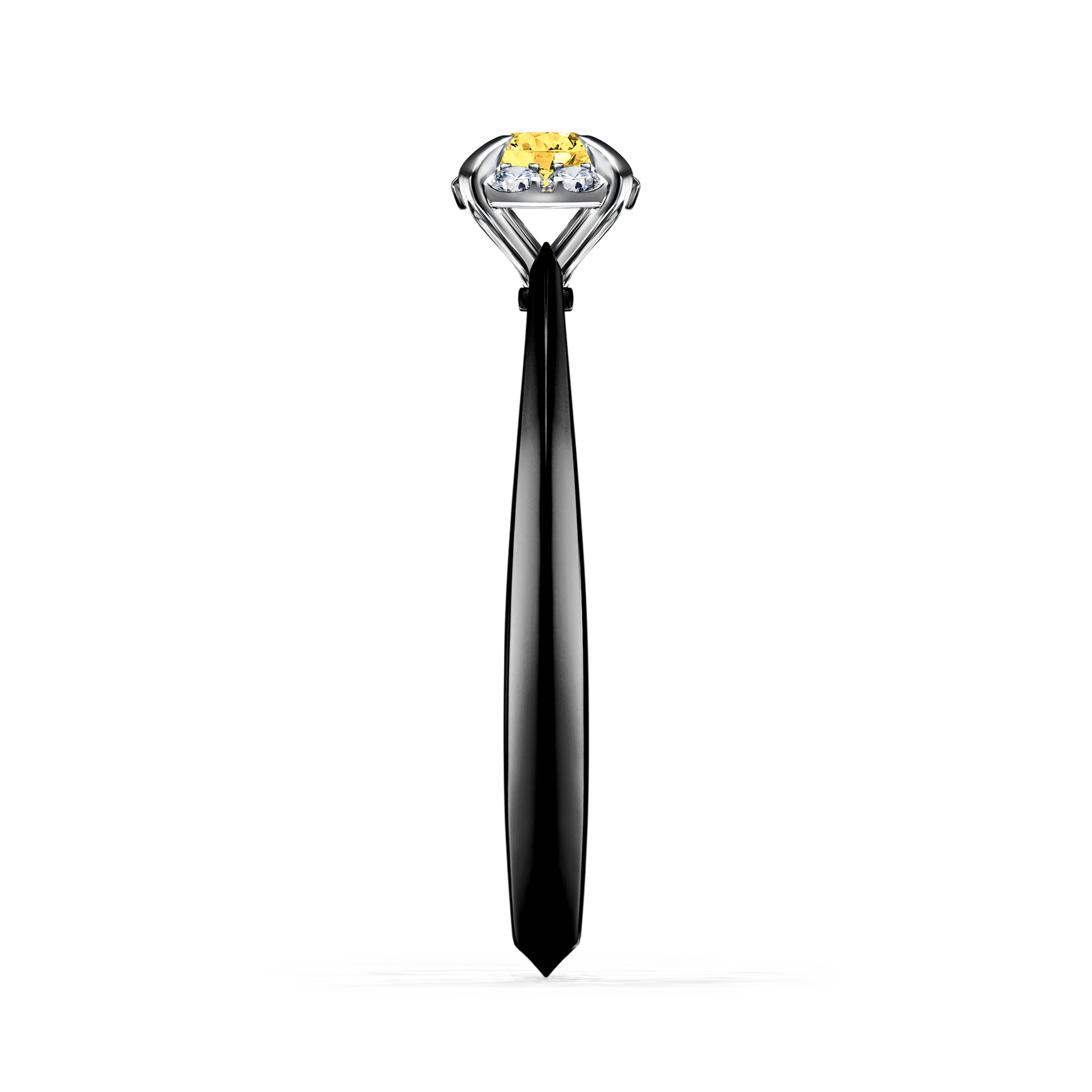Pierścionek zaręczynowy My Beauty z czarnego złota z szafirem żółtym 0,14CT
